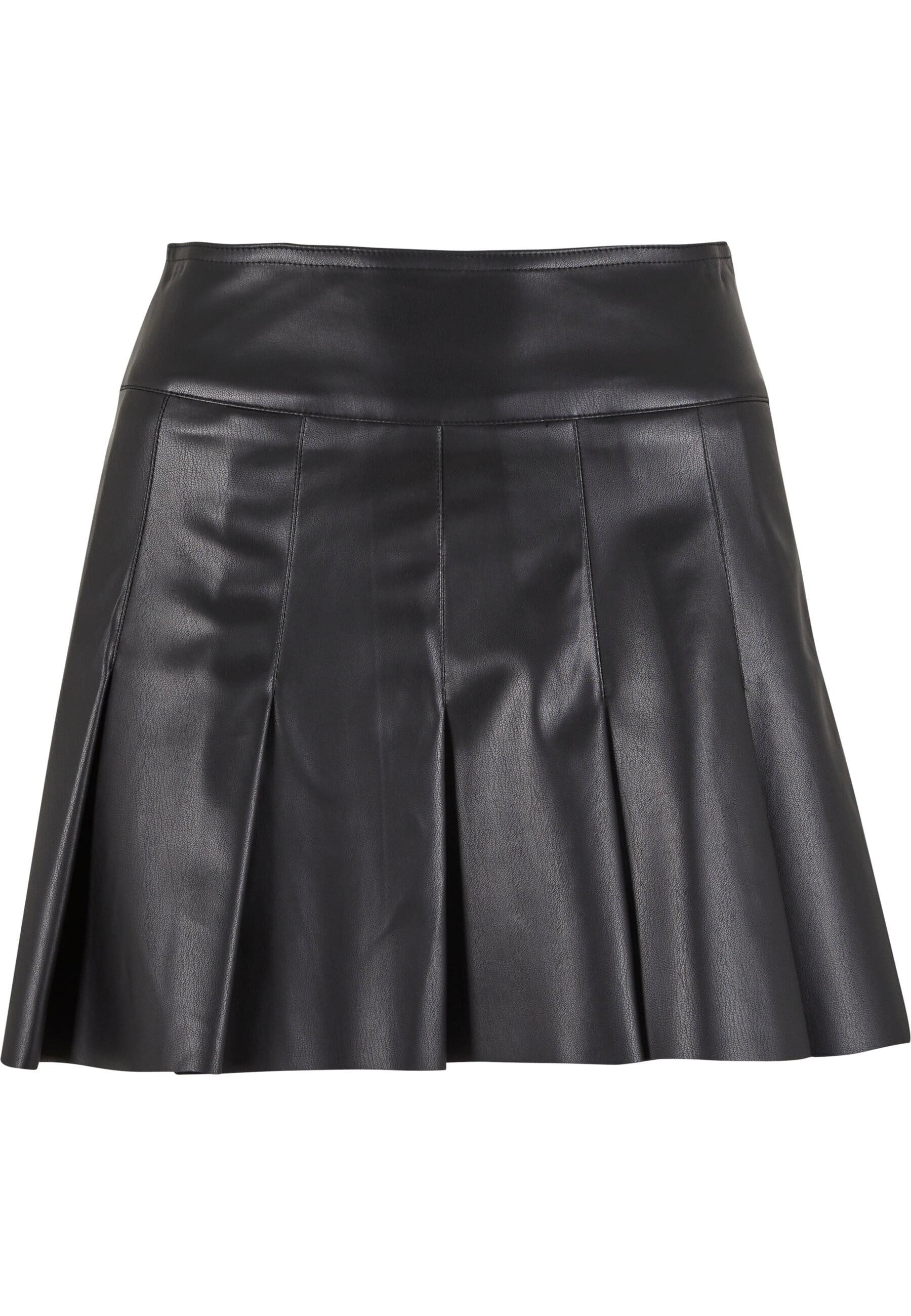 Sommerrock Urban Classics Ladies Synthetic Leather Pleated Skirt