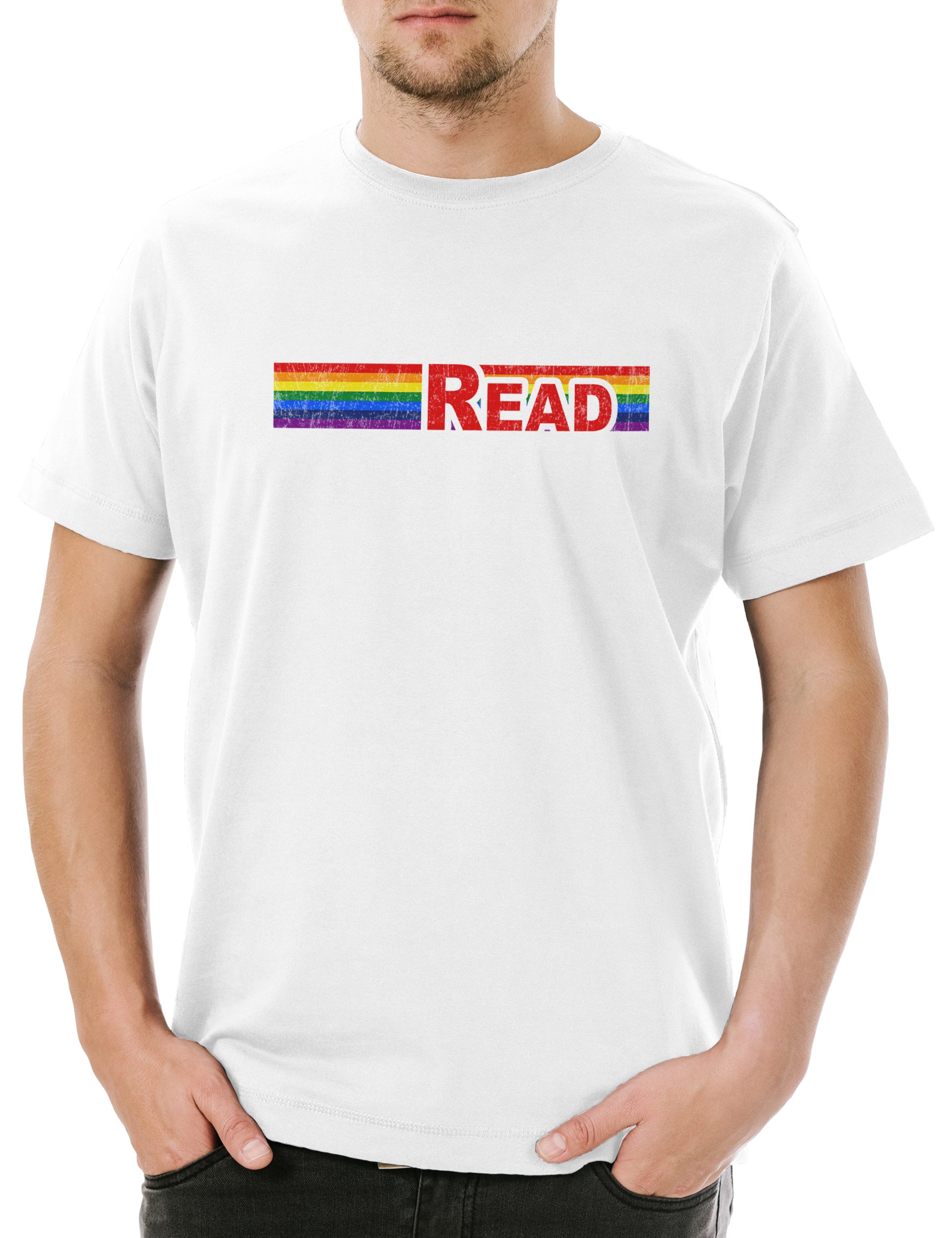 Print-Shirt Rainbow Read Herren T-Shirt Queer Gay Schwul Lesbian Homosexuell LGBTQ