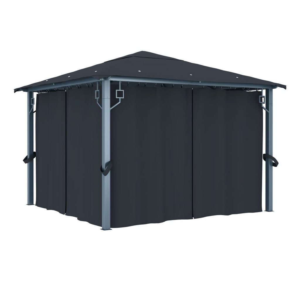 Thumbnail - vidaXL Pavillon, Partyzelt mit Vorhängen 300×300 cm Anthrazit Aluminium