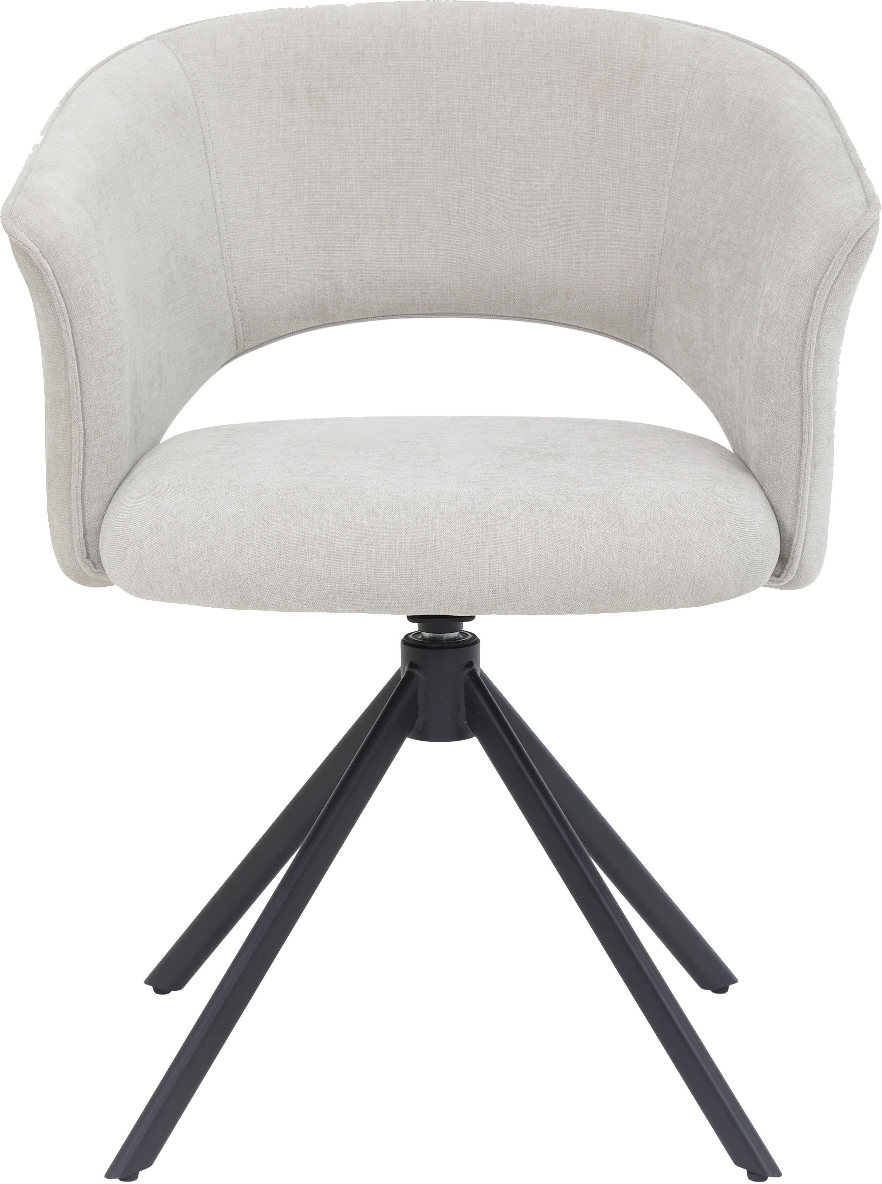 TOM TAILOR HOME Armlehnstuhl CURVY ARMCHAIR (Set, 2 St), mit Armlehnen, drehbar, Rückholfunktion, Rückenausschnitt