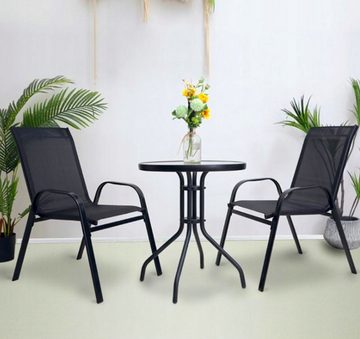Redfink Gartenstuhl Balkonmöbel-Set Gartenstühle + Tisch und 2 Stühle Gartenmöbel