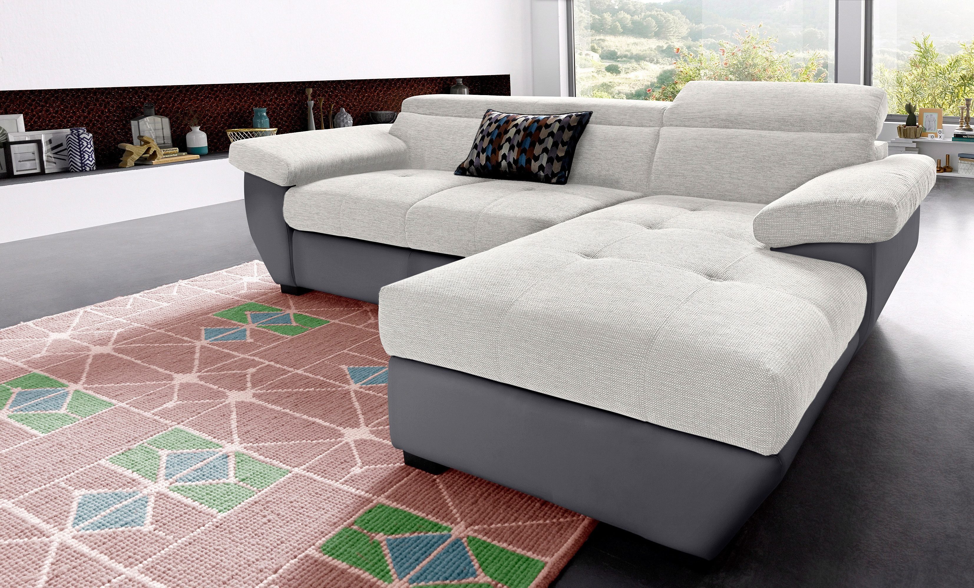 COTTA Ecksofa "Speedway L-Form", mit Kopfteilverstellung, wahlweise mit Bet günstig online kaufen