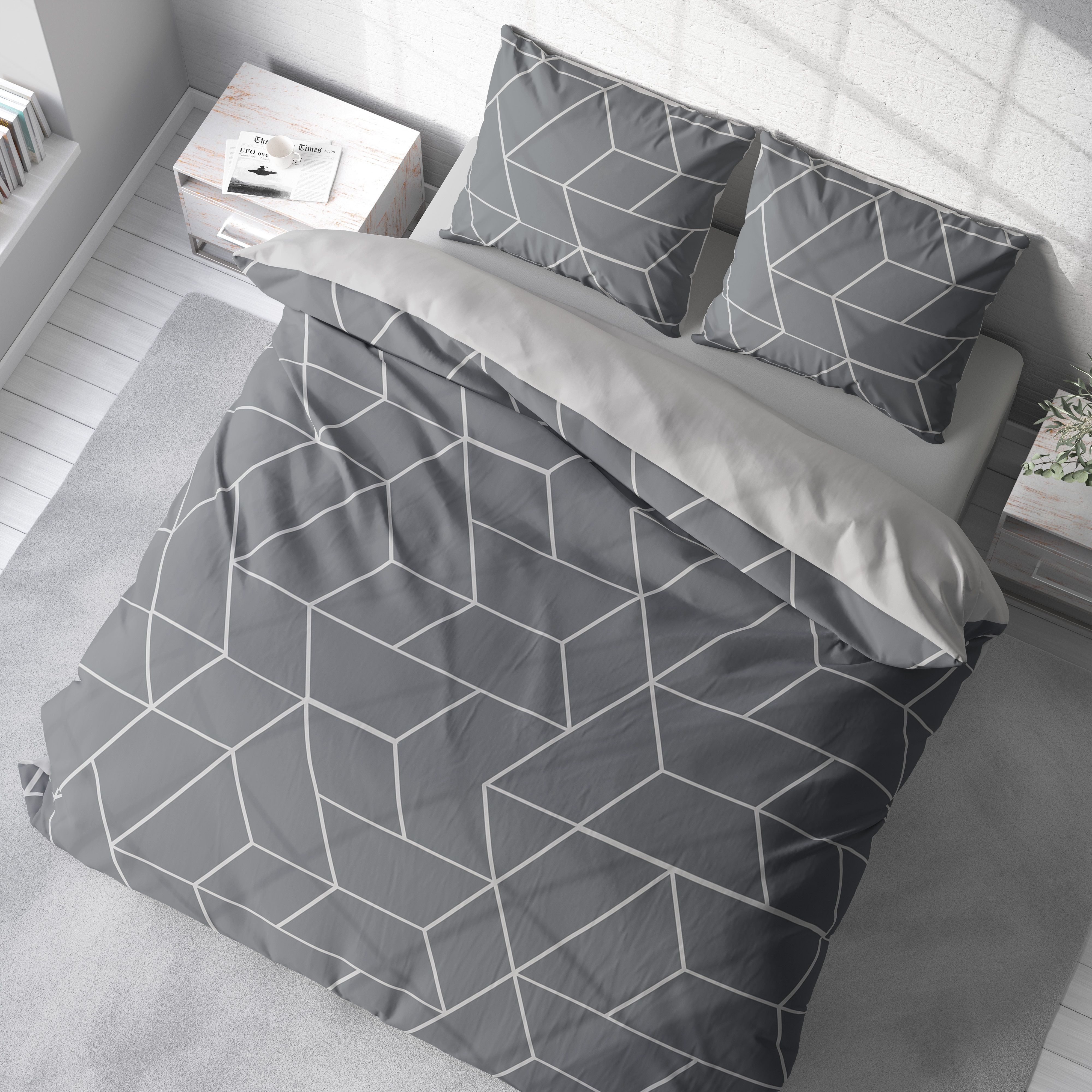 One Home Bettwäsche Motive, Mikrofaser, 3 teilig, Geometrisch Grafisch modern, Knitterfrei Weich für Sommer und Winter