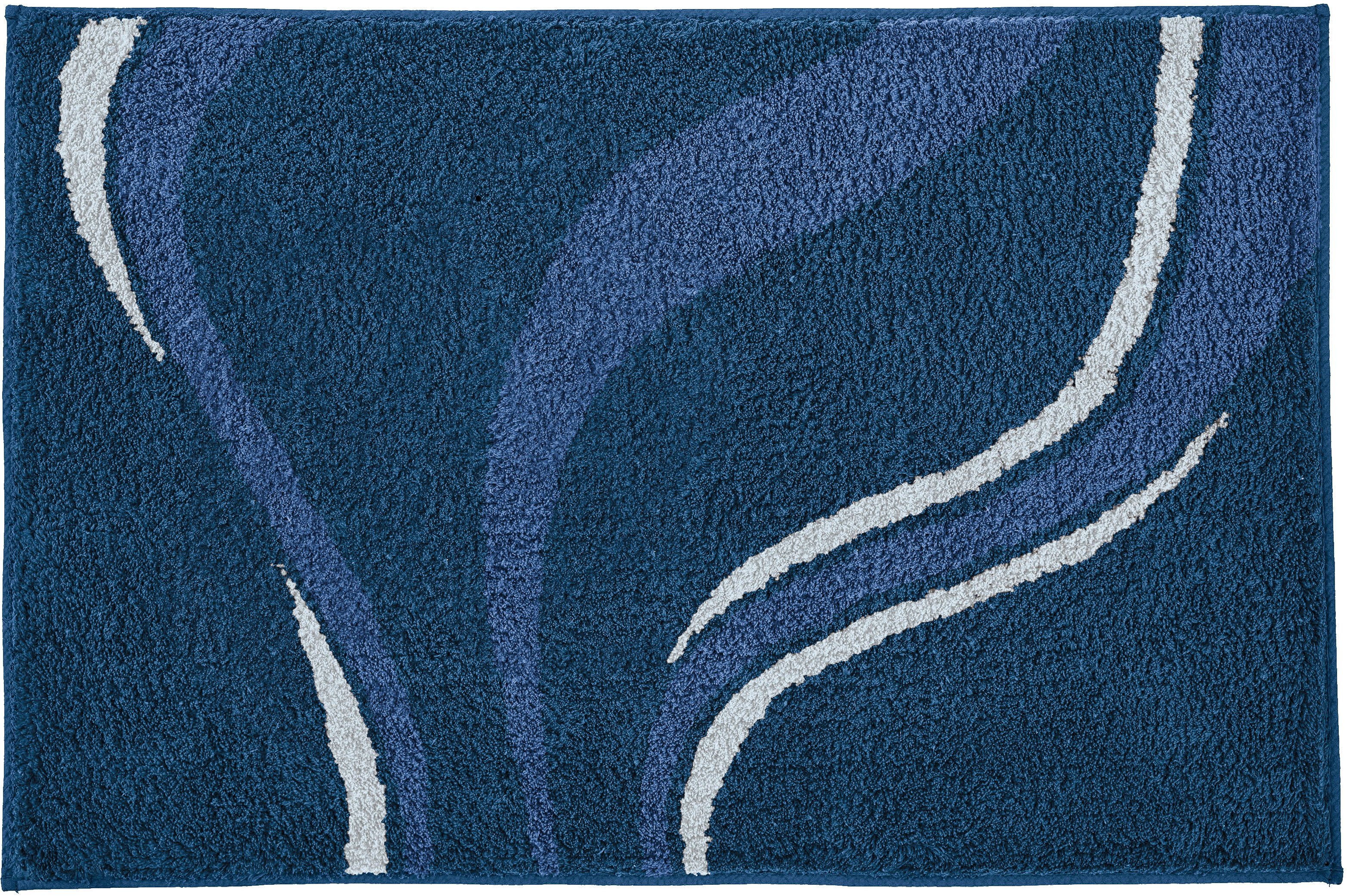 Kleine Wolke Badematte »Vento«, Badvorleger, Badezimmer Teppich, Höhe 20 mm, rutschhemmend beschichtet, fußbodenheizungsgeeignet, Polyacryl, rechteckig, Badteppich, modernes Welledesign, besonders weich