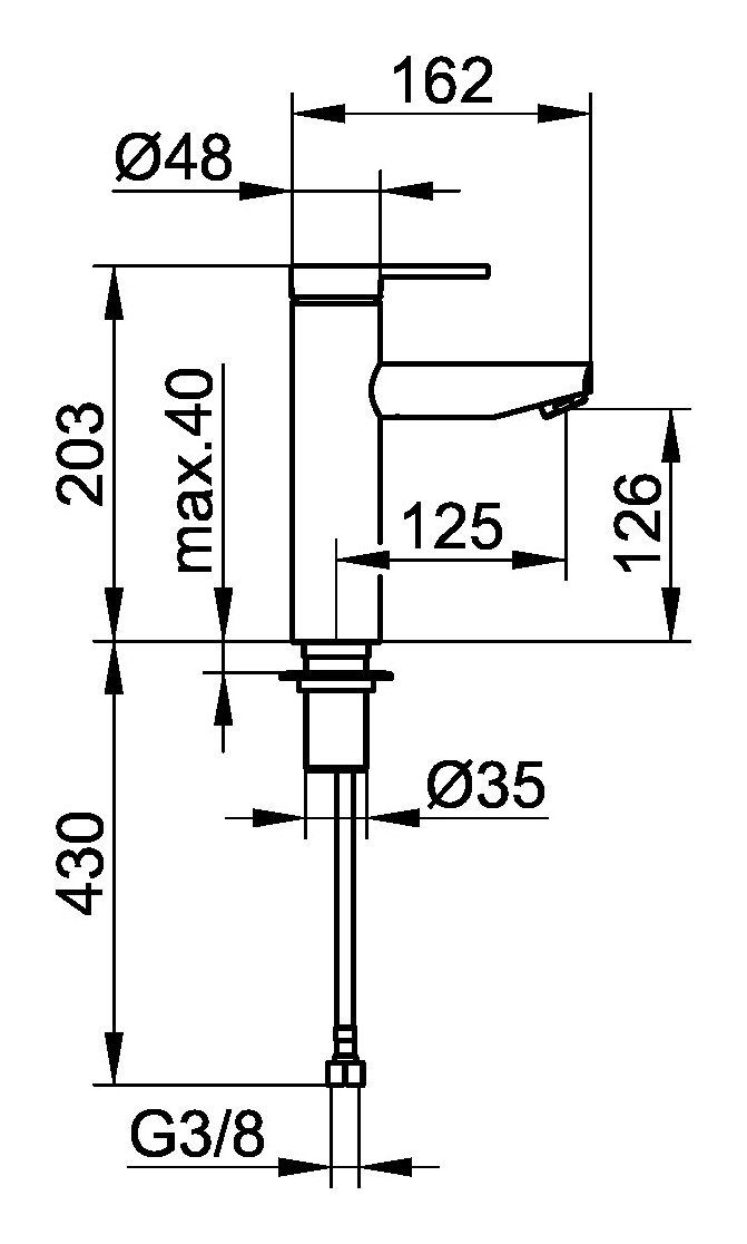 Waschtischarmatur Einhebel - 162 mm Blue Ablaufgarnitur ohne Aluminium-Finish Keuco Plan