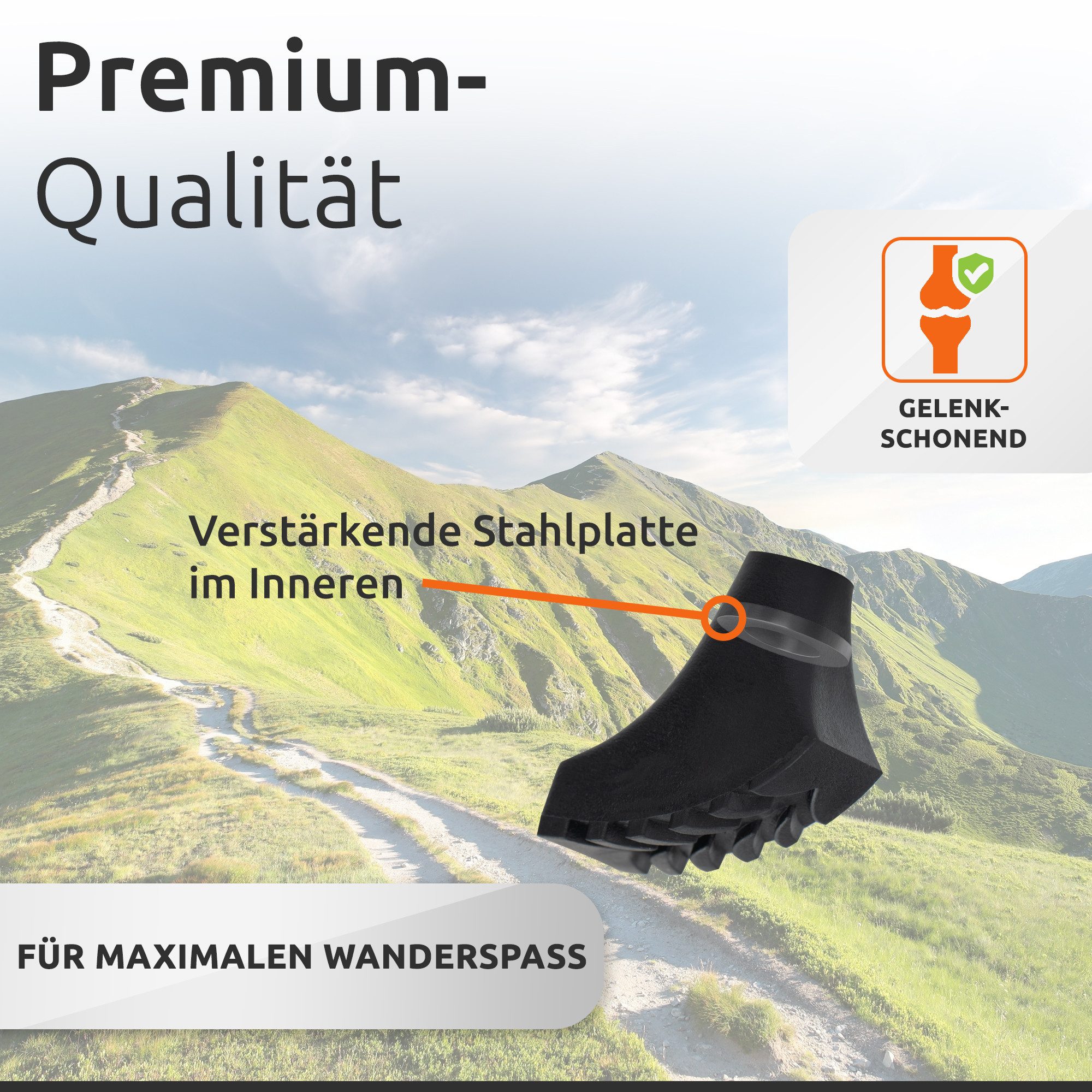ECENCE Nordic-Walking-Stöcke 12x Gummipuffer für Nordic Walking Stöcke Pads