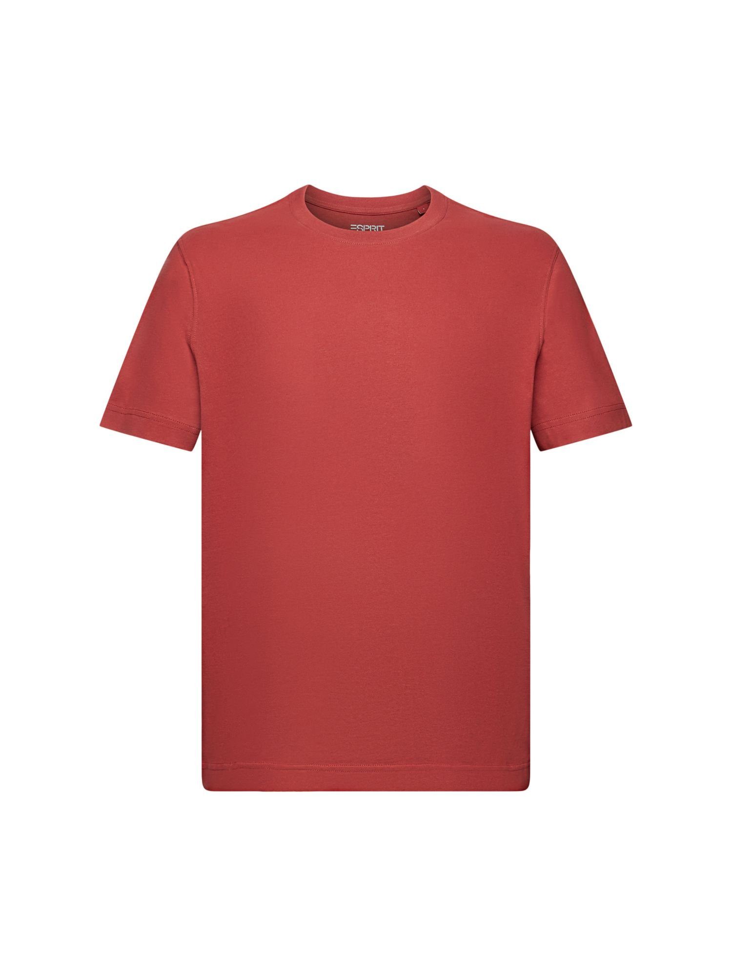 Esprit T-Shirt Rundhals-T-Shirt aus Baumwolljersey (1-tlg) TERRACOTTA