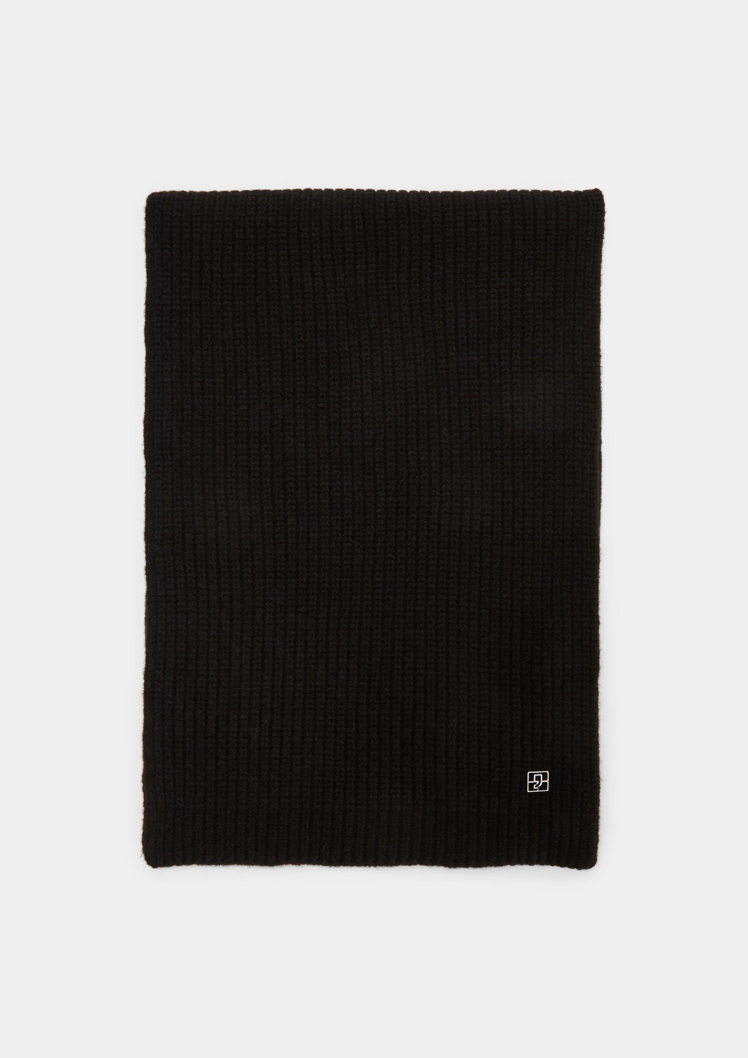 Strickschal Logo Comma schwarz mit Halstuch Rippstruktur,