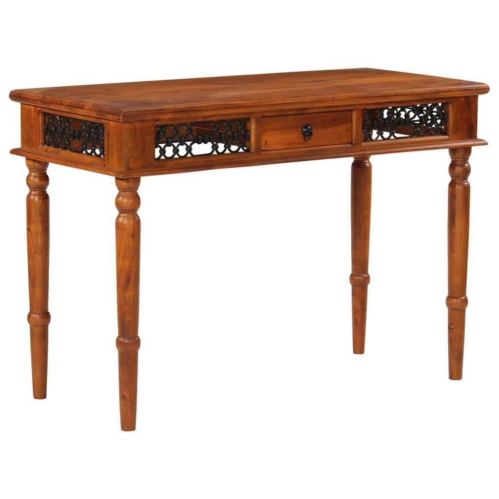 furnicato Schreibtisch aus Echtholz mit Metallgriff 110 x 50 x 76 cm, (1-St), Antiker Arbeitstisch mit integrierter Schublade für das Wohnzimmer