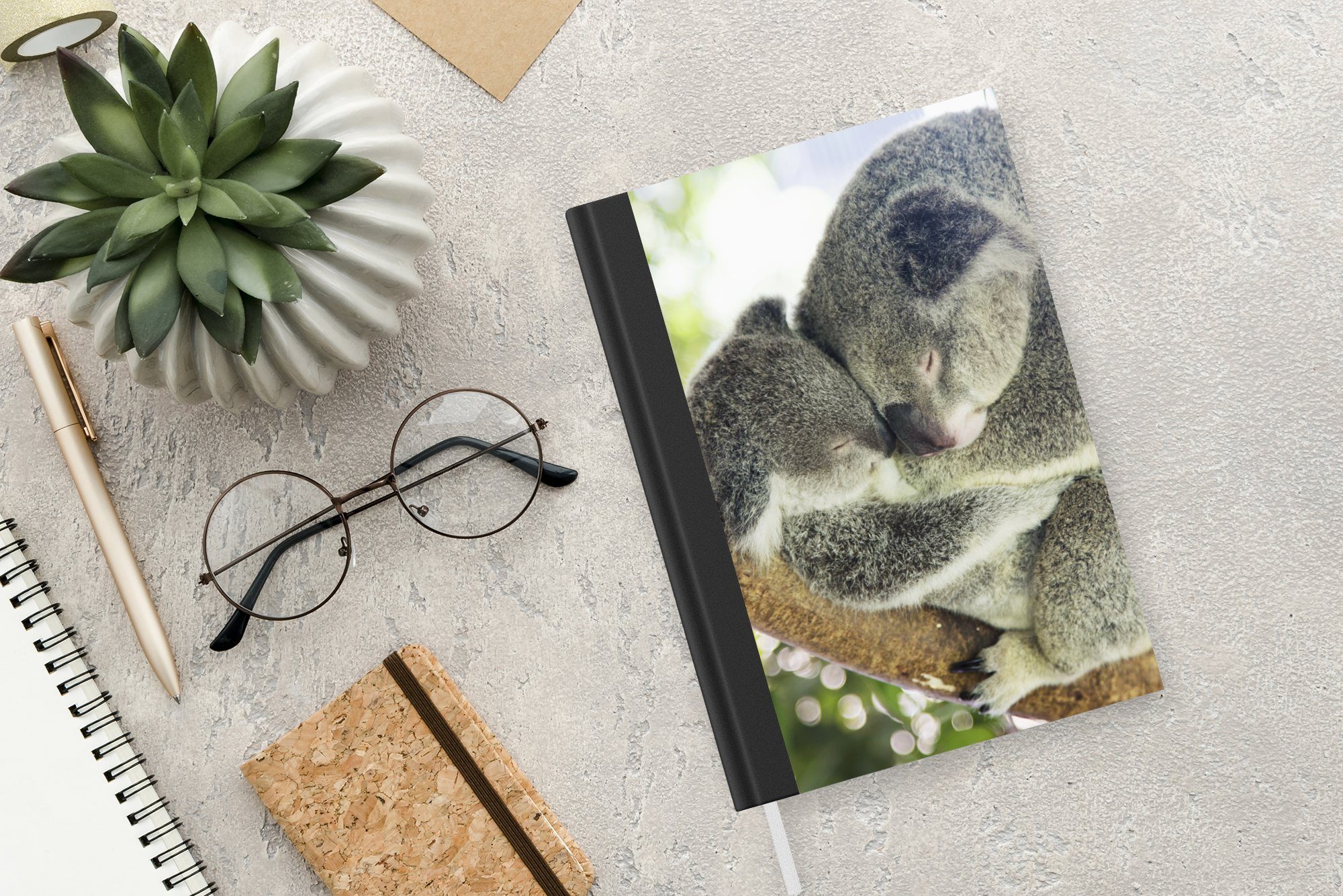 Jungen Plüschtier Tagebuch, - Koalas Haushaltsbuch MuchoWow - 98 Journal, Kinder Mädchen, A5, Notizbuch - Seiten, - Notizheft, - Tiere Merkzettel,
