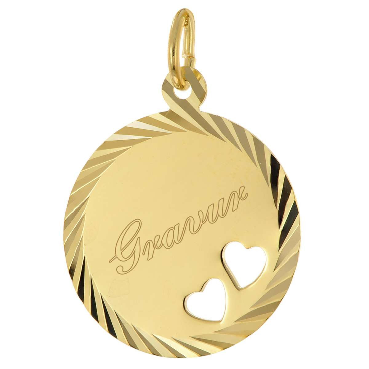 trendor Runder Anhänger 68739, Gravur Gold 333/8K Ø 16 mm Gravurplatte
