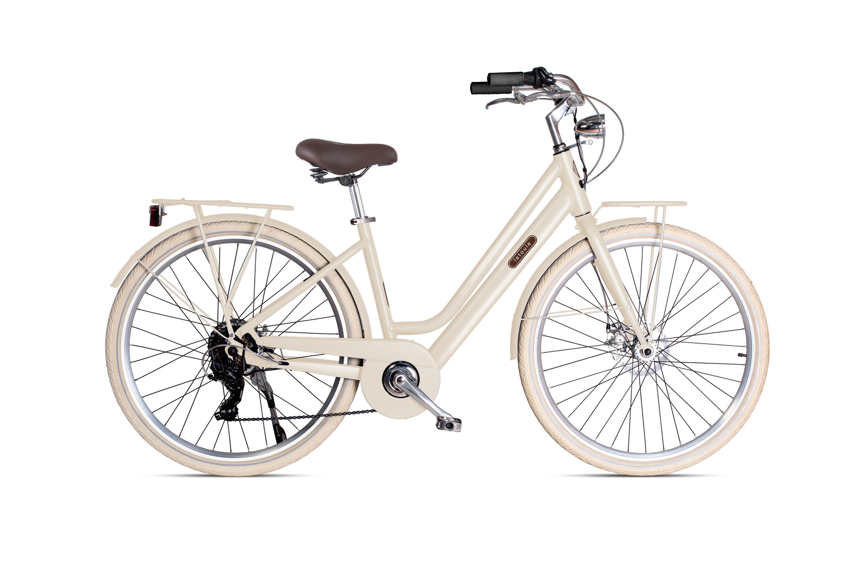 VENICE - I love Italy E-Bike, 7 Gang Shimano, Kettenschaltung, Heckmotor, 378 Wh, Elektro-Citybike 28 Zoll LETOULE "Modé Hybrid" Lady