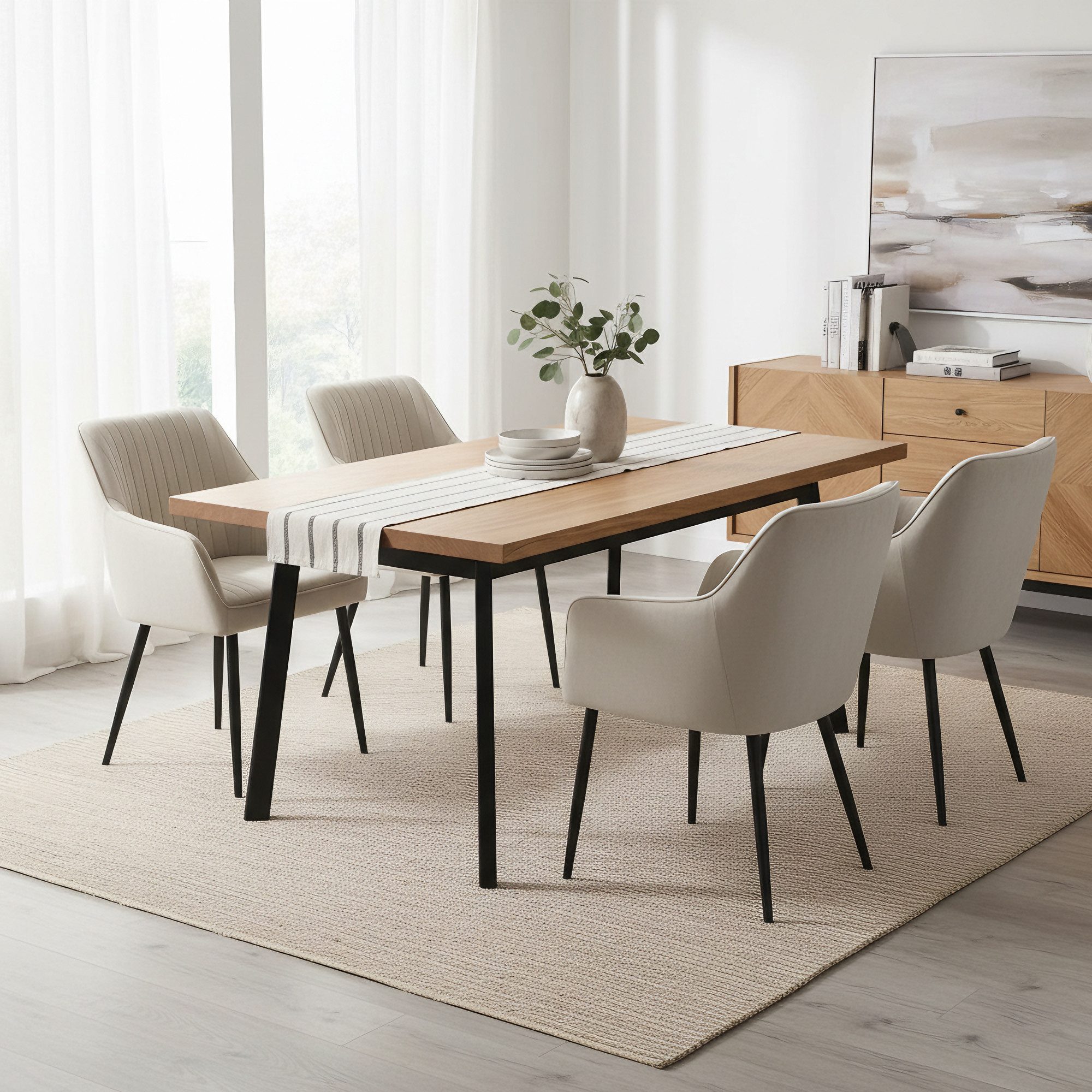 SONGMICS Esszimmerstuhl Küchenstuhl aus Samt, Polsterstuhl mit Armlehnen, Loungesessel (6 St), 6er Set, Metallbeine, bis 120 kg belastbar – Bild 3 von 5