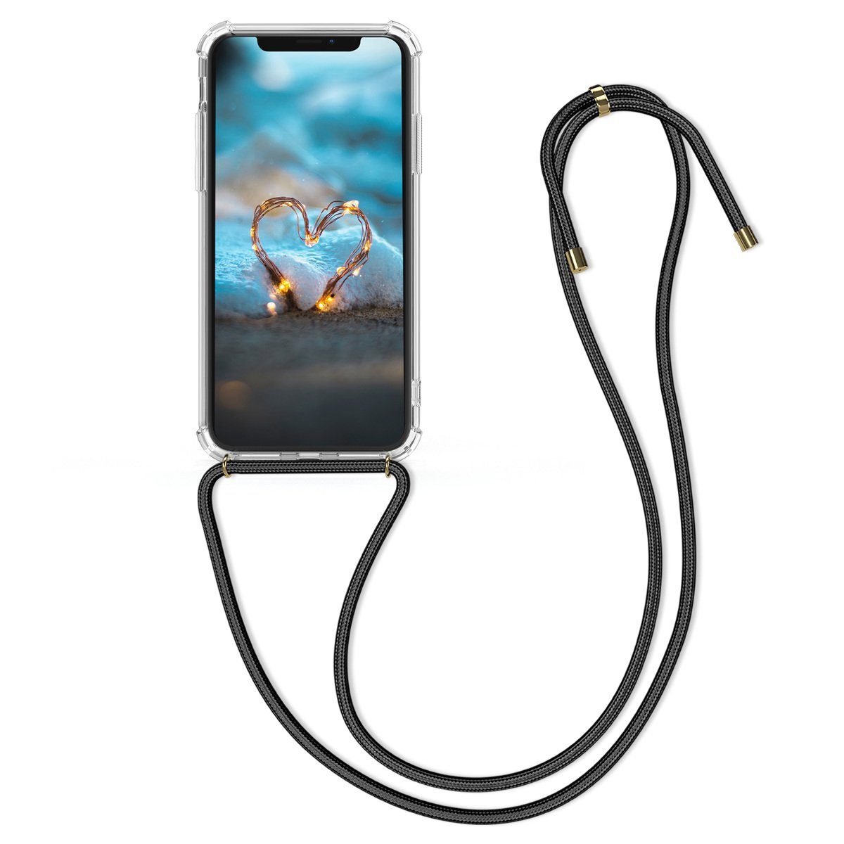 kwmobile Etui Necklace Case für Apple iPhone XS, Hülle Silikon mit Handykette - Band Handyhülle