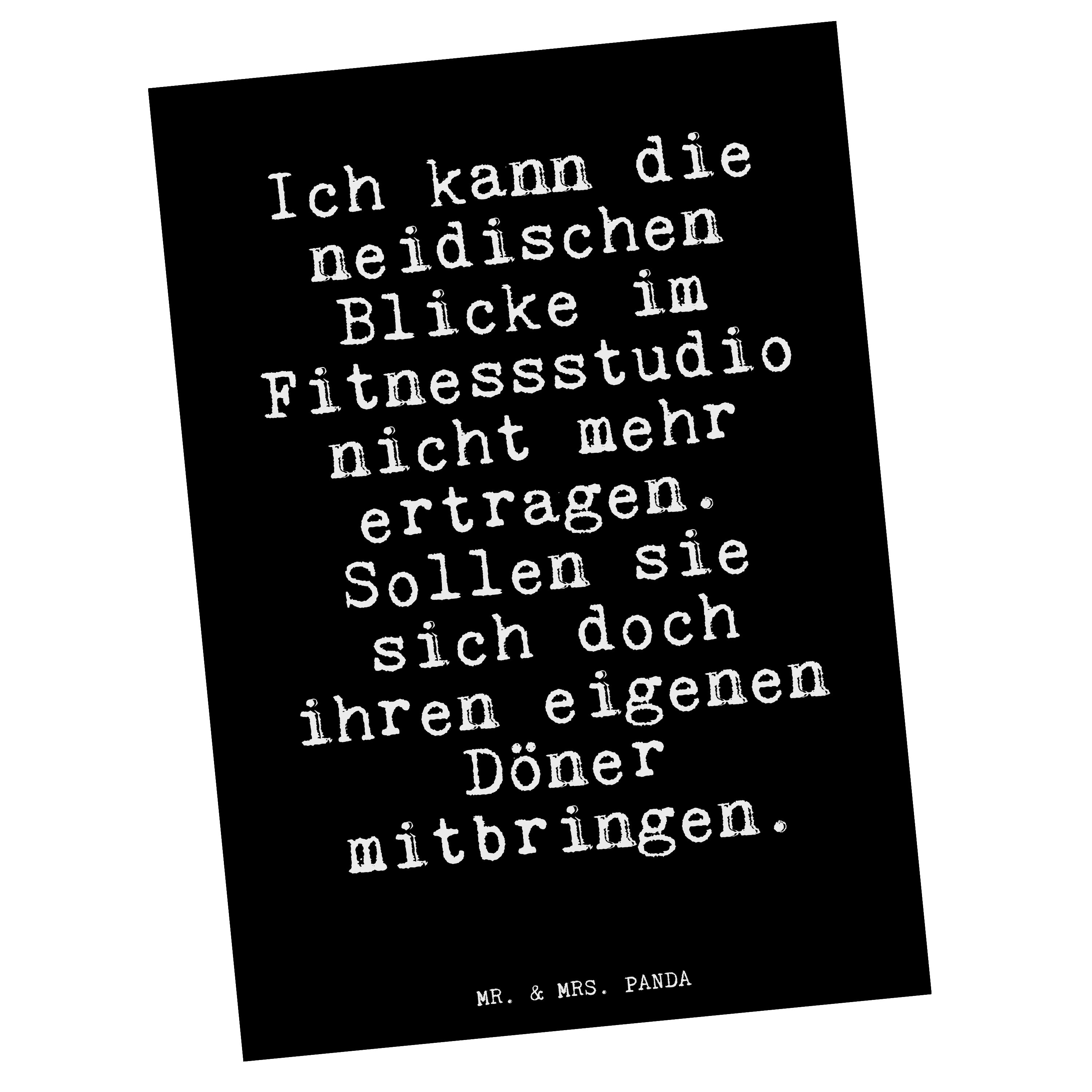 Kar Ich Schwarz Mr. - neidischen... Mrs. - Panda die kann Spruch, Postkarte Geschenk, & witziger