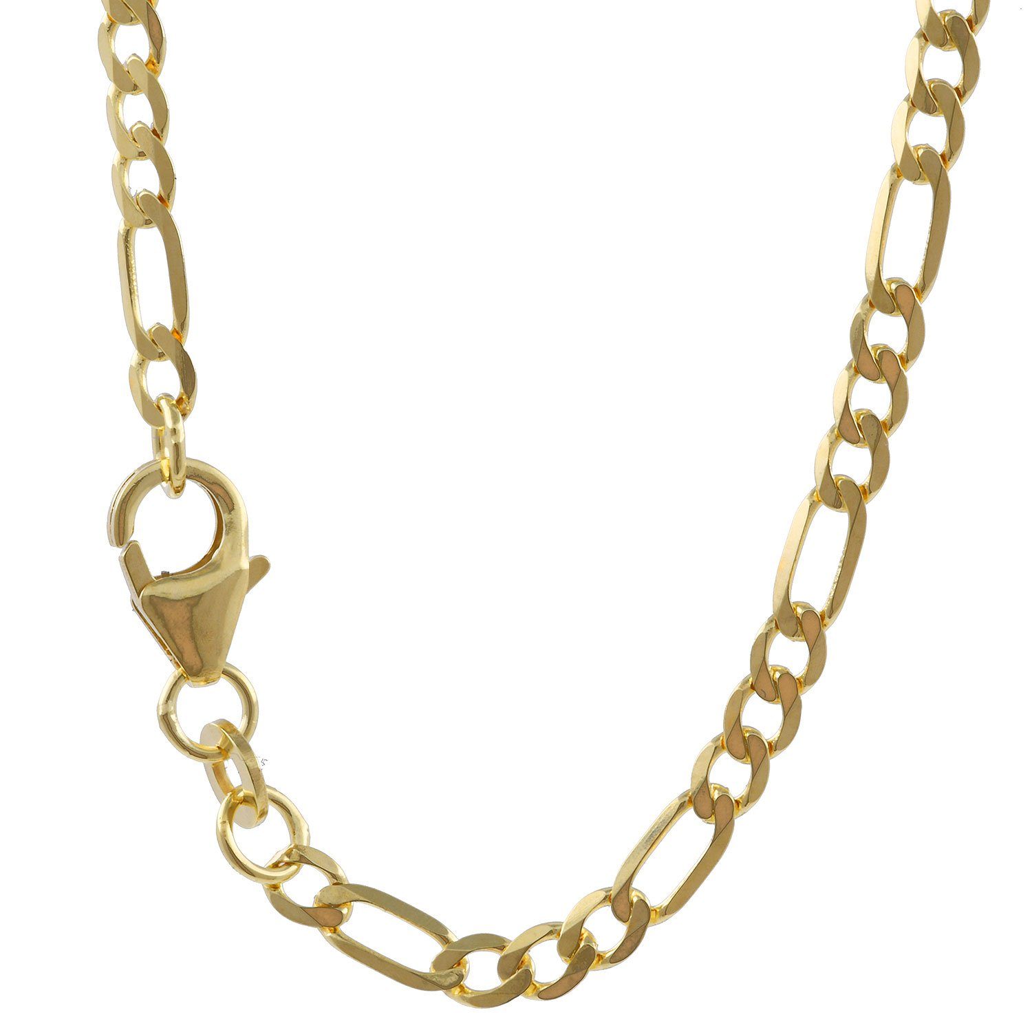 HOPLO Goldkette Goldkette Figarokette Armkette Breite 3,2 mm 19 cm 585 - 14 Karat Gold, Made in Germany