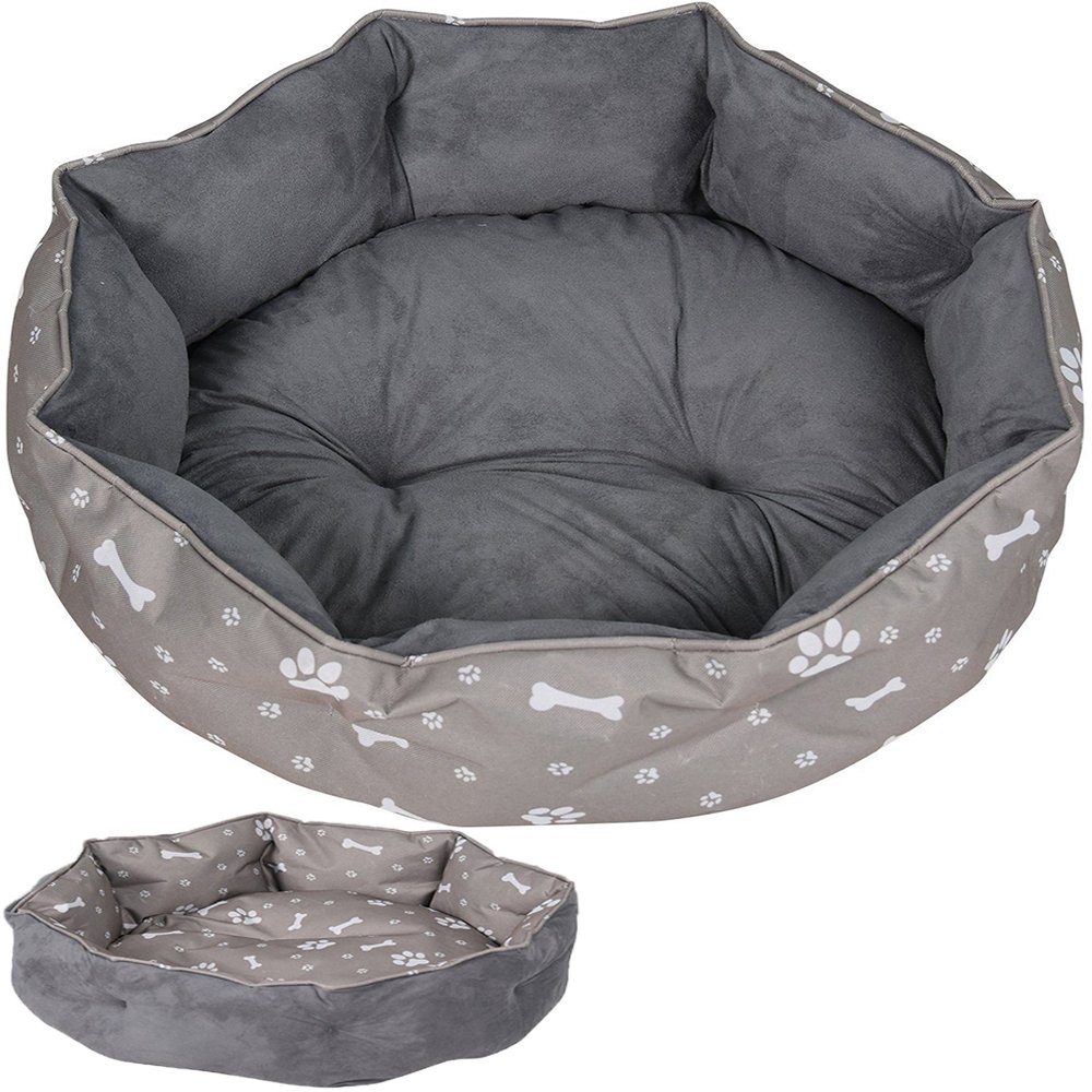 Mucola Tierbett Hundebett Hundesofa Katzenbett Ø60cm Grau Hundekissen Wendekissen, Wendbar