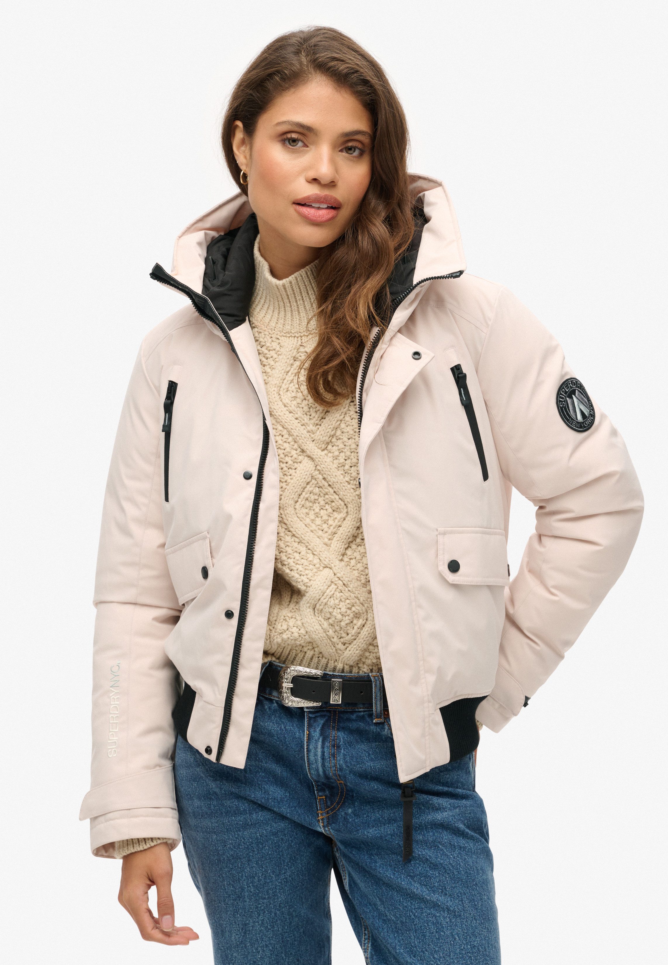 Superdry Bomberjacke CITY PADDED BOMBER JACKET Materialmix, regular fit