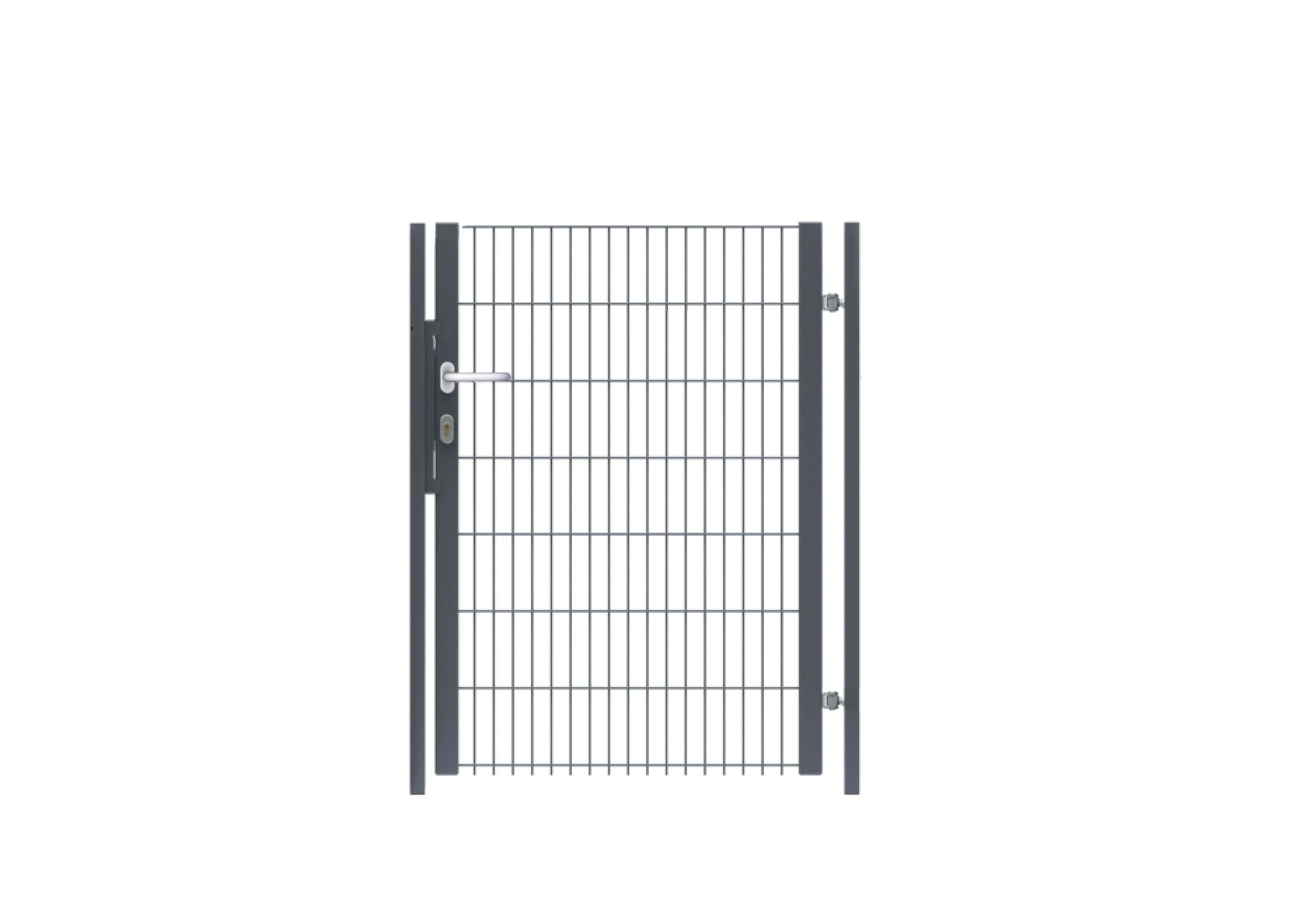 Fischer und Adamek Gartentor Gartentor, (inkl 2 Pfosten 3 Schlüssel Schließer), Anthrazit