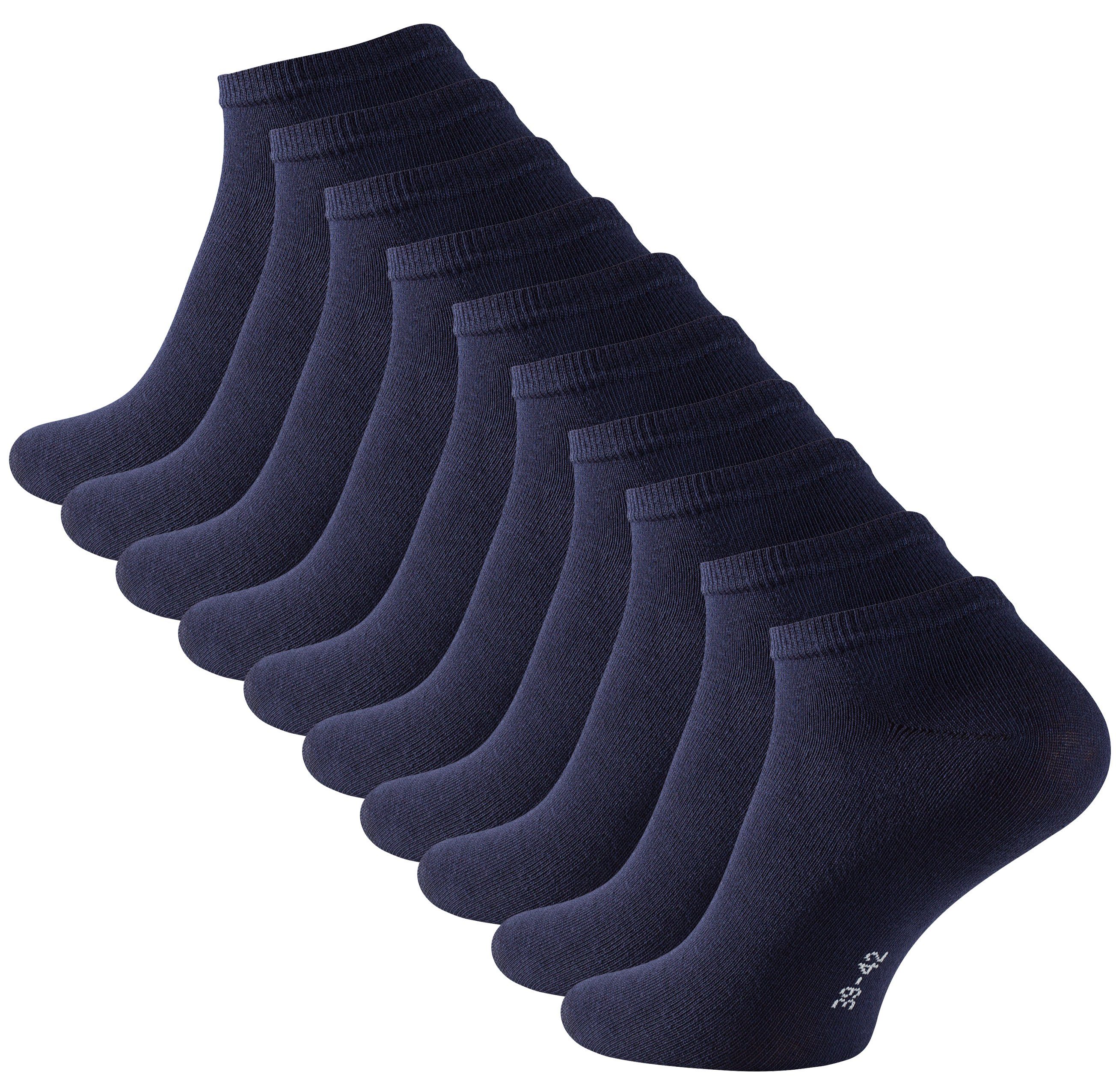 Cotton Prime® Baumwollqualität in (10-Paar) Marine angenehmer Sneakersocken