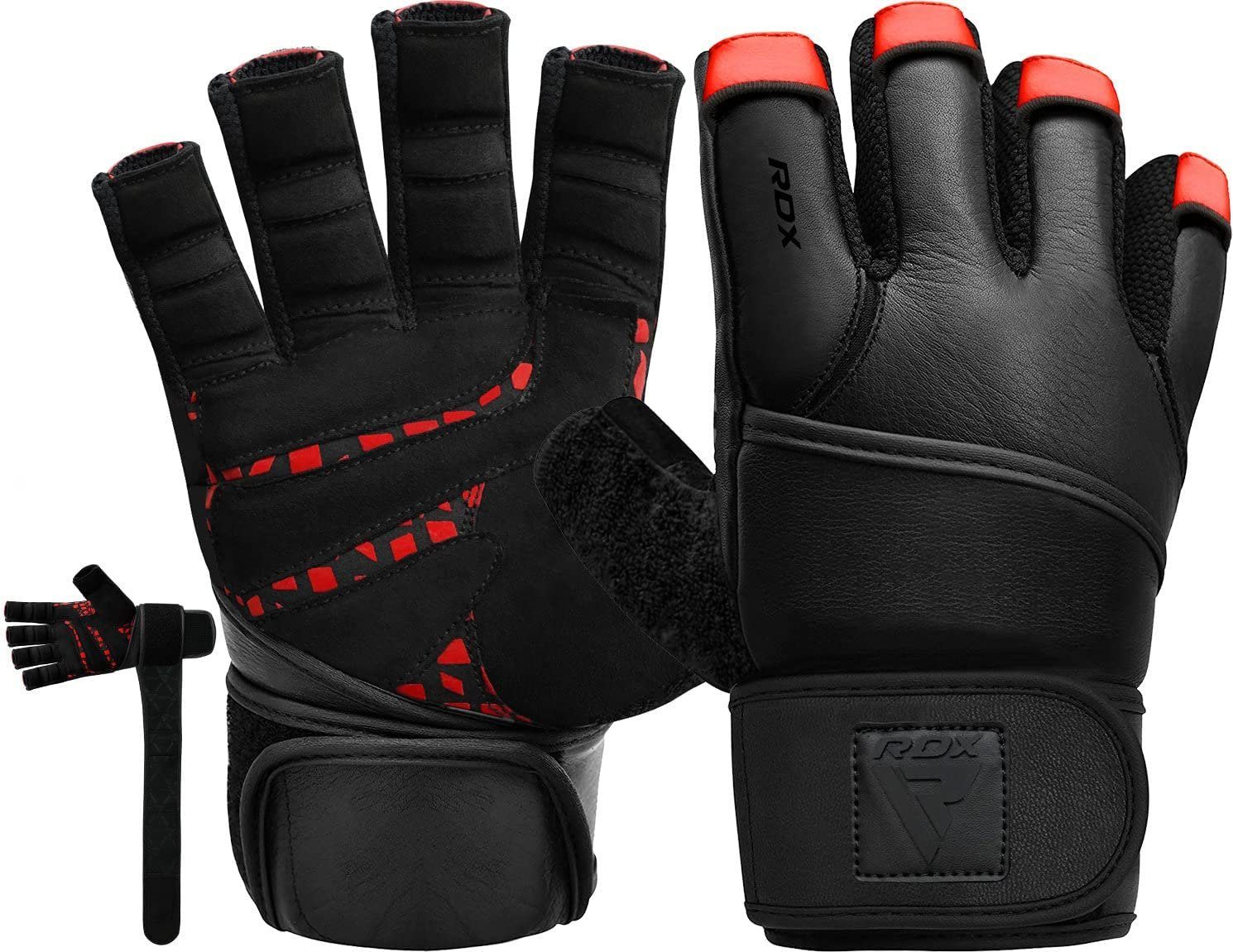Fitness Leder Gloves Handschuhe, RDX Fitness Trainingshandschuhe Handgelenkschutz Maya RDX