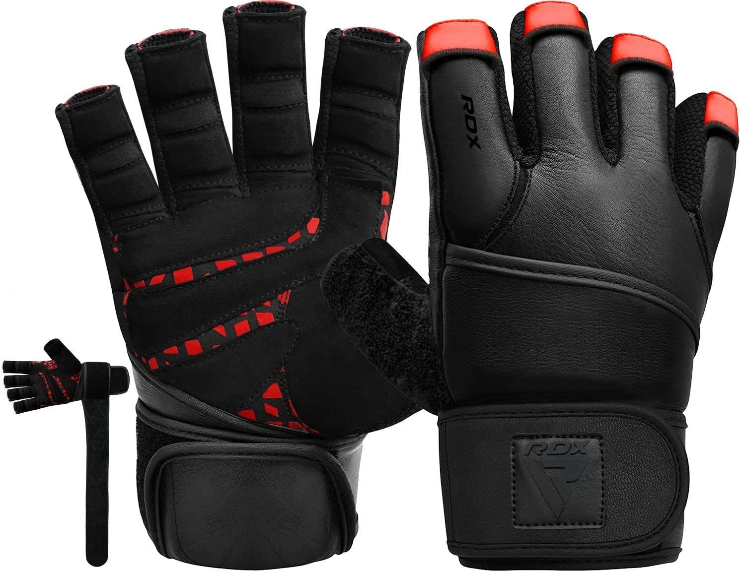 RDX Trainingshandschuhe RDX Maya Leder Fitness Handschuhe, Fitness Gloves Handgelenkschutz – Bild 4 von 5