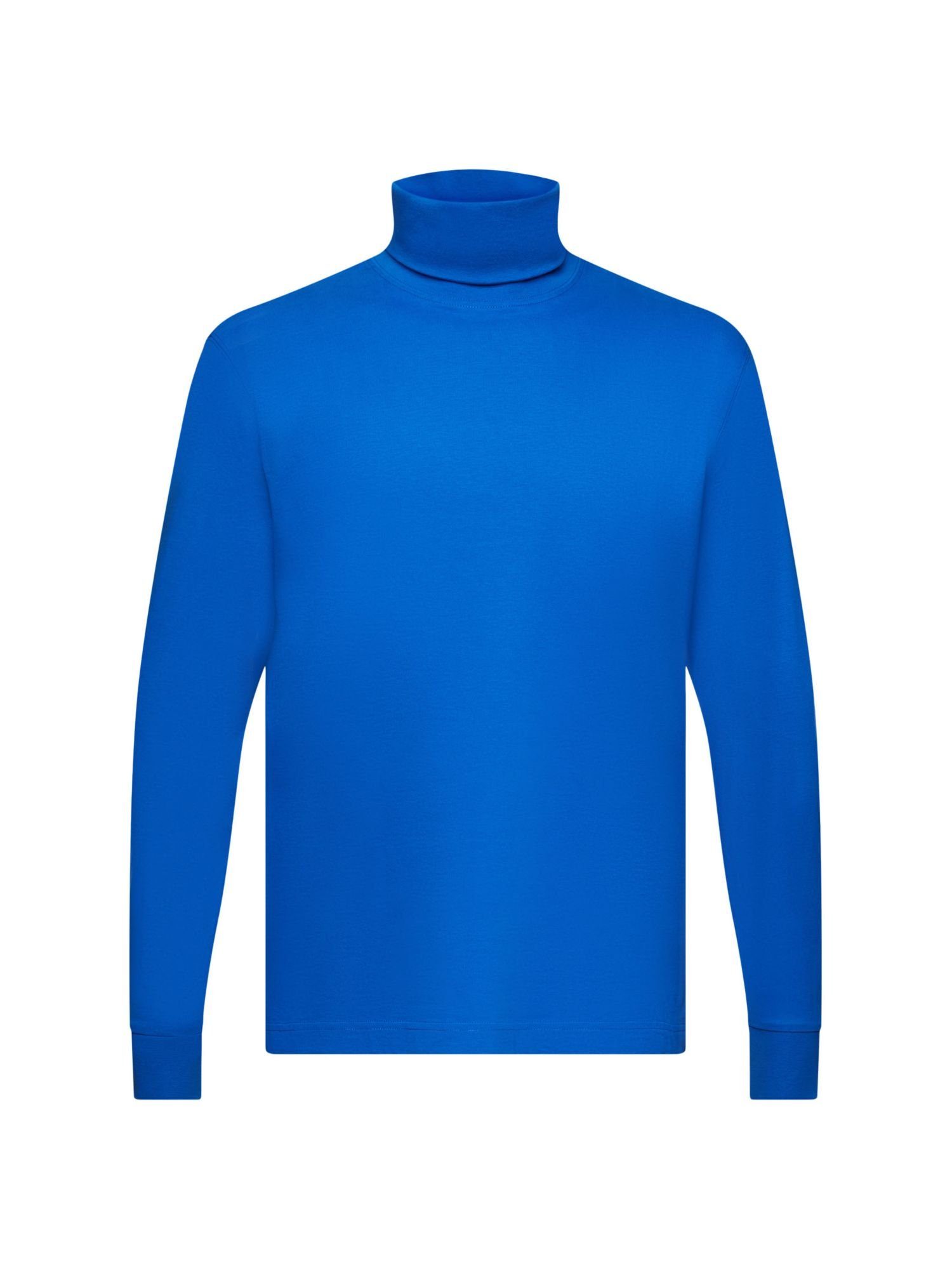 Rollkragen Esprit mit BLUE Baumwoll-Longsleeve Langarmshirt BRIGHT (1-tlg)