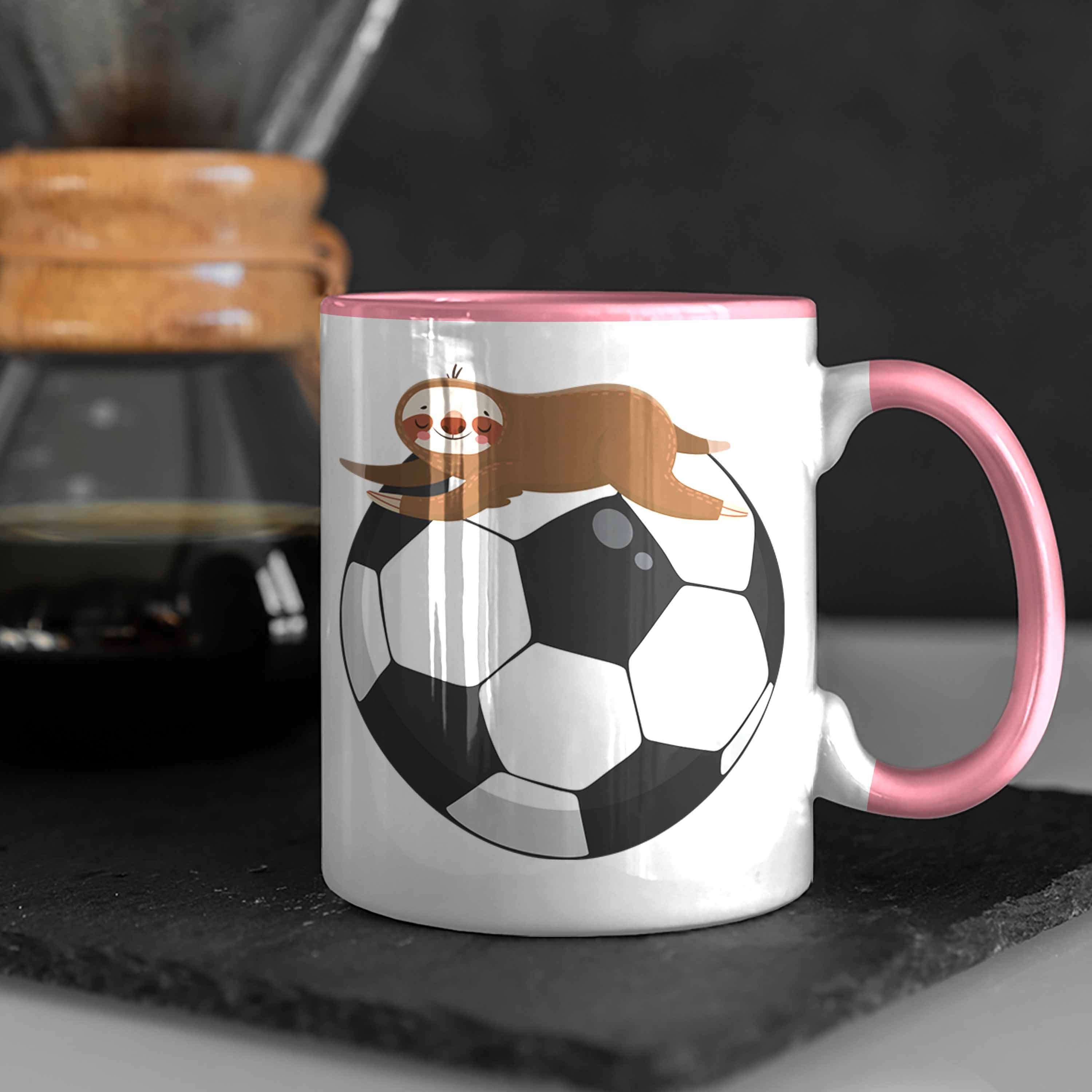 - Lustige Grafik Rosa Geschenk Tasse Trendation Faultier Trendation Geschenkidee Fußballer Jungs Fussball Tasse