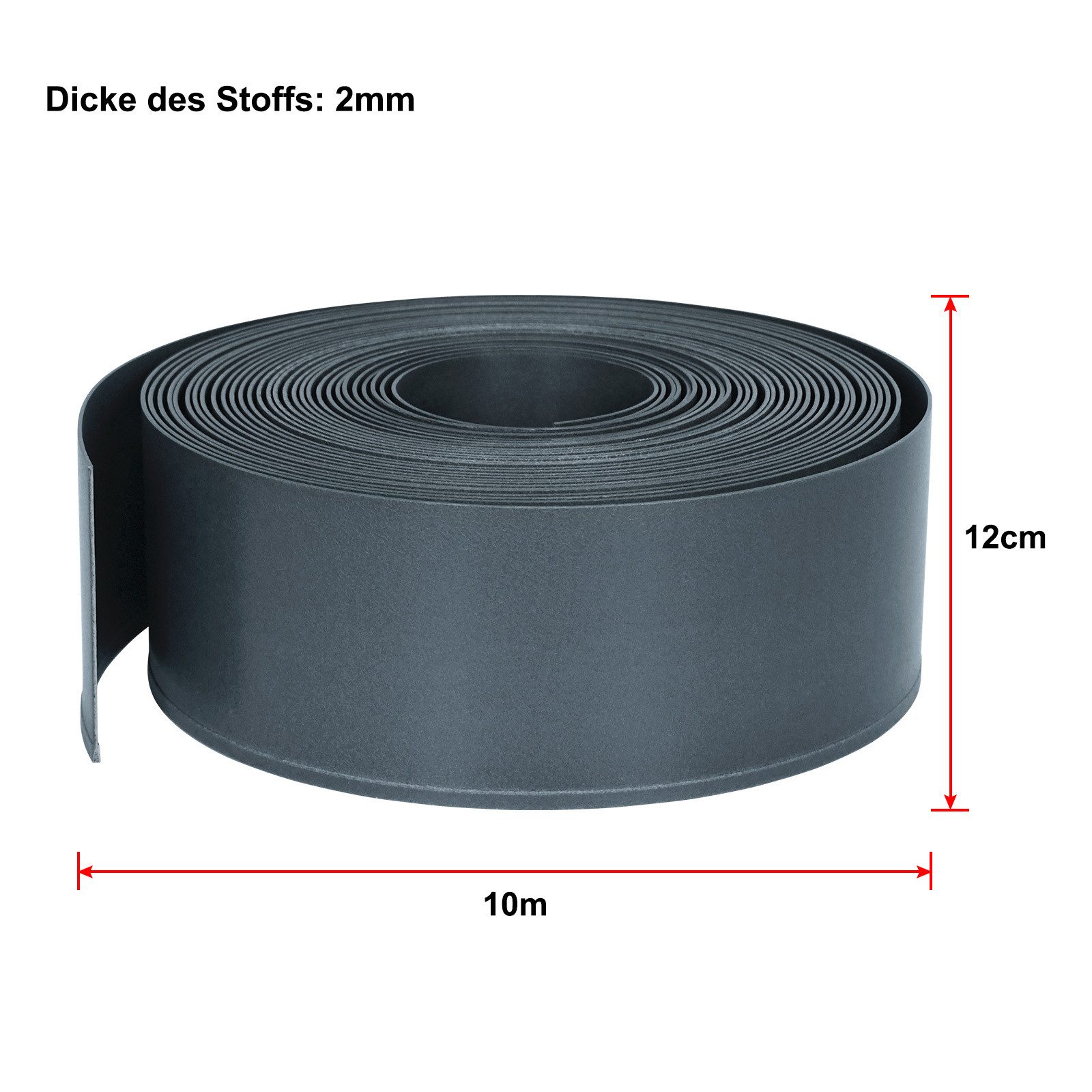 FIVMEN Rasenkante Flexible Kunststoff 10m/20m Beetumrandung Blumenbeet Umrandung, Schwarz/Grau/Grün