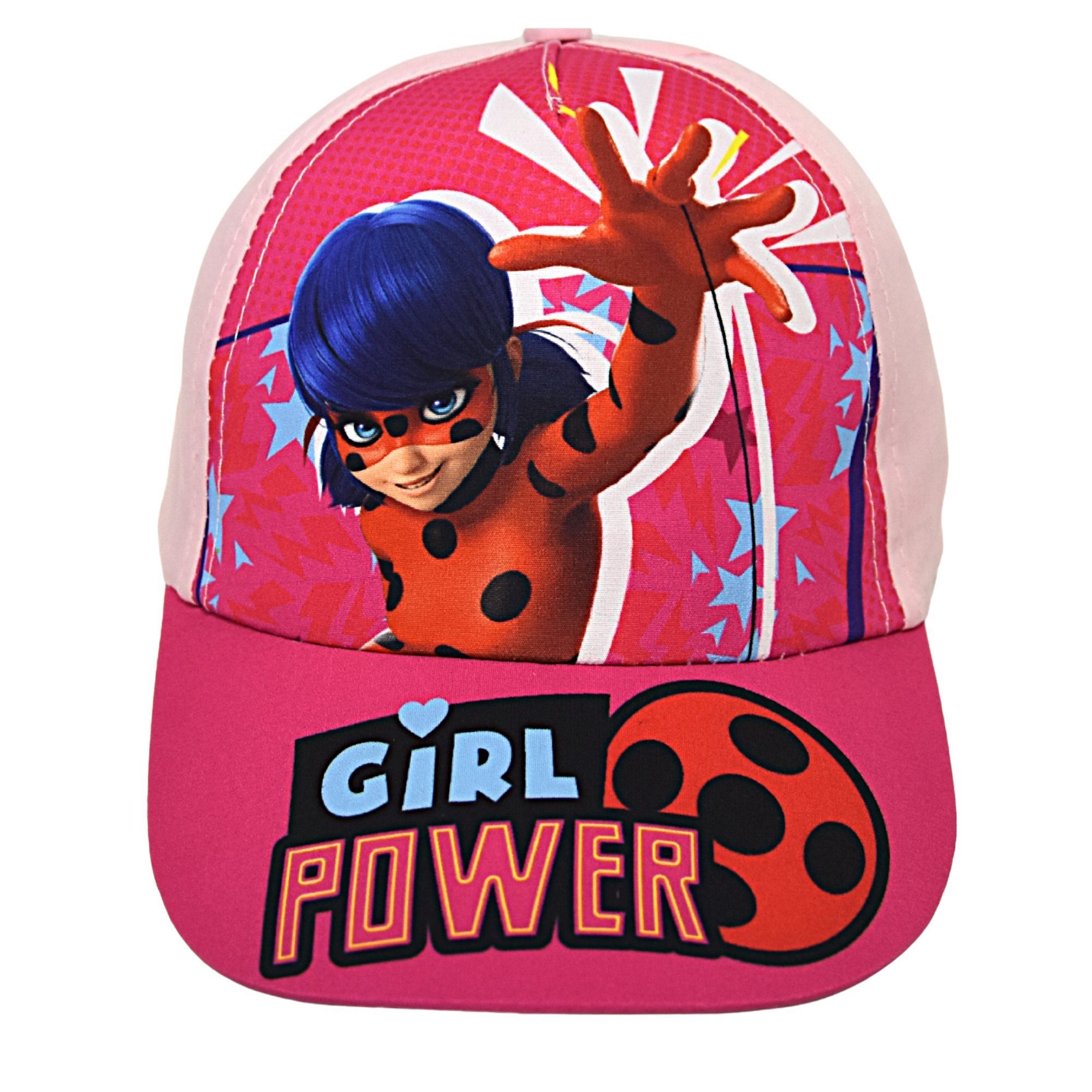 52-54 Größe Baseball - cm Cap Power Ladybug Girl Miraculous Sommerkappe Rosa