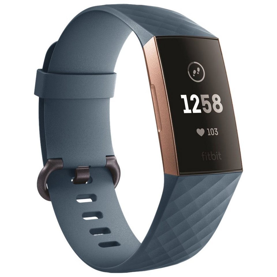 Wigento Smartwatch-Armband Für Fitbit Charge 3 / 4 Kunststoff / Silikon  Armband für Frauen / Größe S Cyan-Blau Uhr