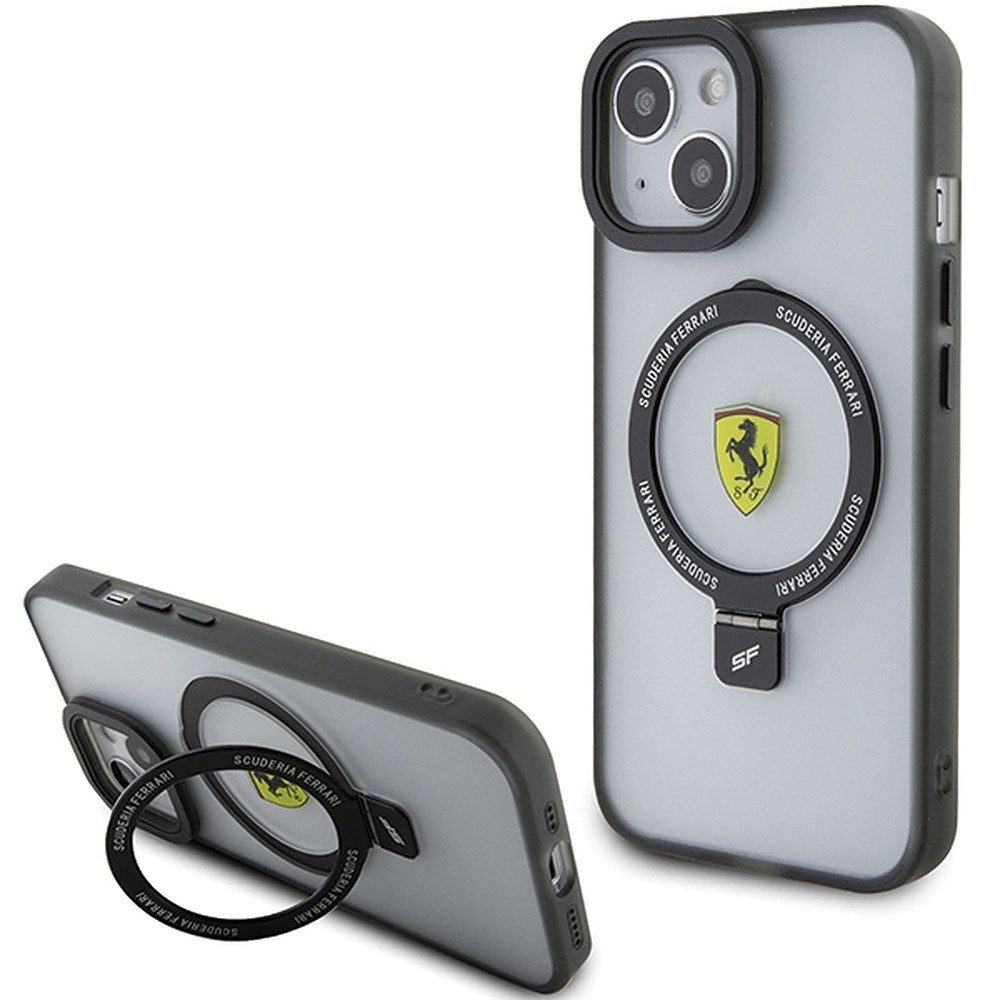 Ferrari Handyhülle Ständer Schutzhülle 6,1 Zoll, MagSafe, Ständerfunktion, mattiert, Lizenzware