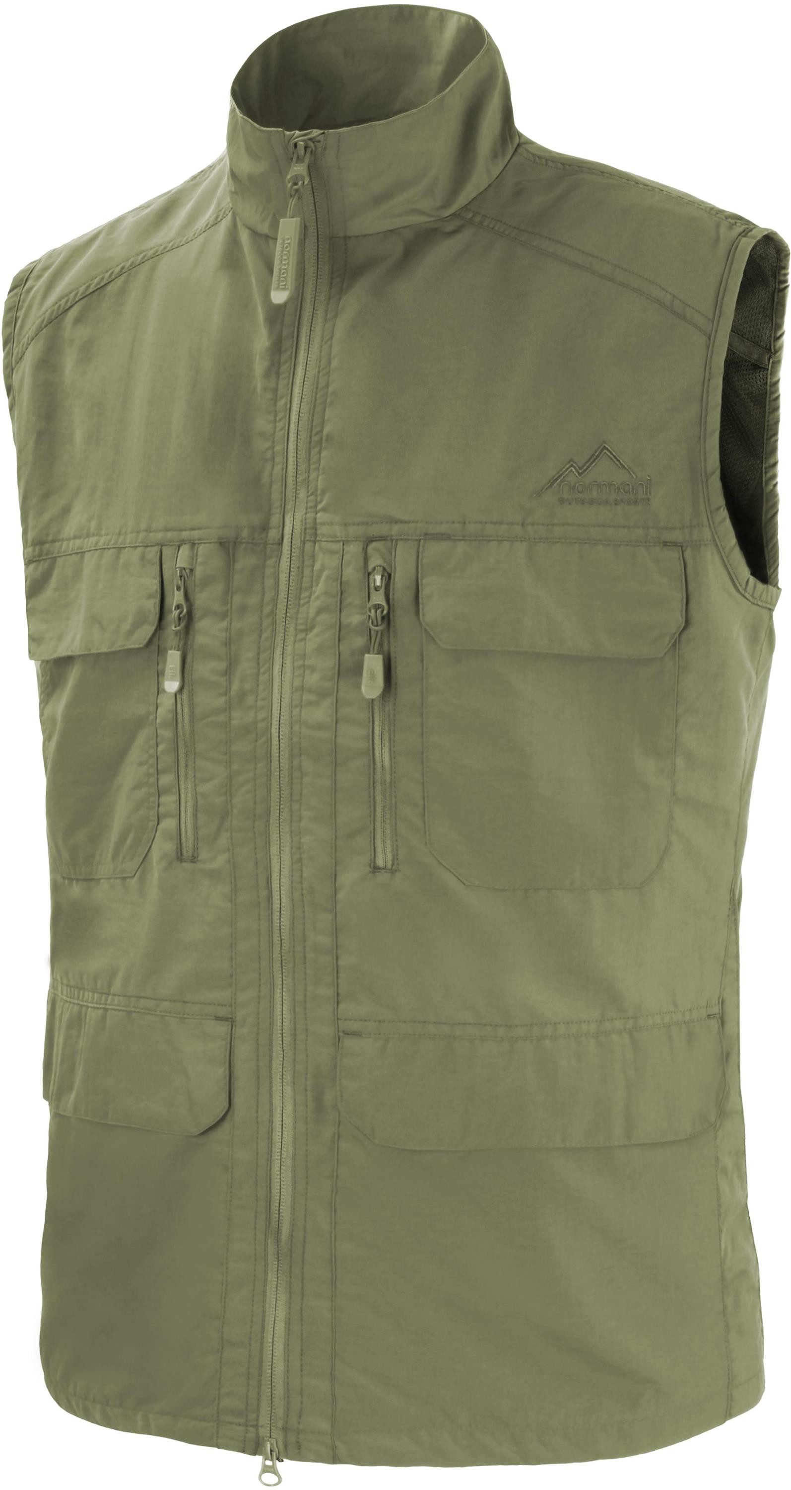 normani Funktionsweste Herren Outdoor Weste Deer leichte Sommerweste mit Sonnenschutzfaktor 50+ - Insgesamt 10 Taschen