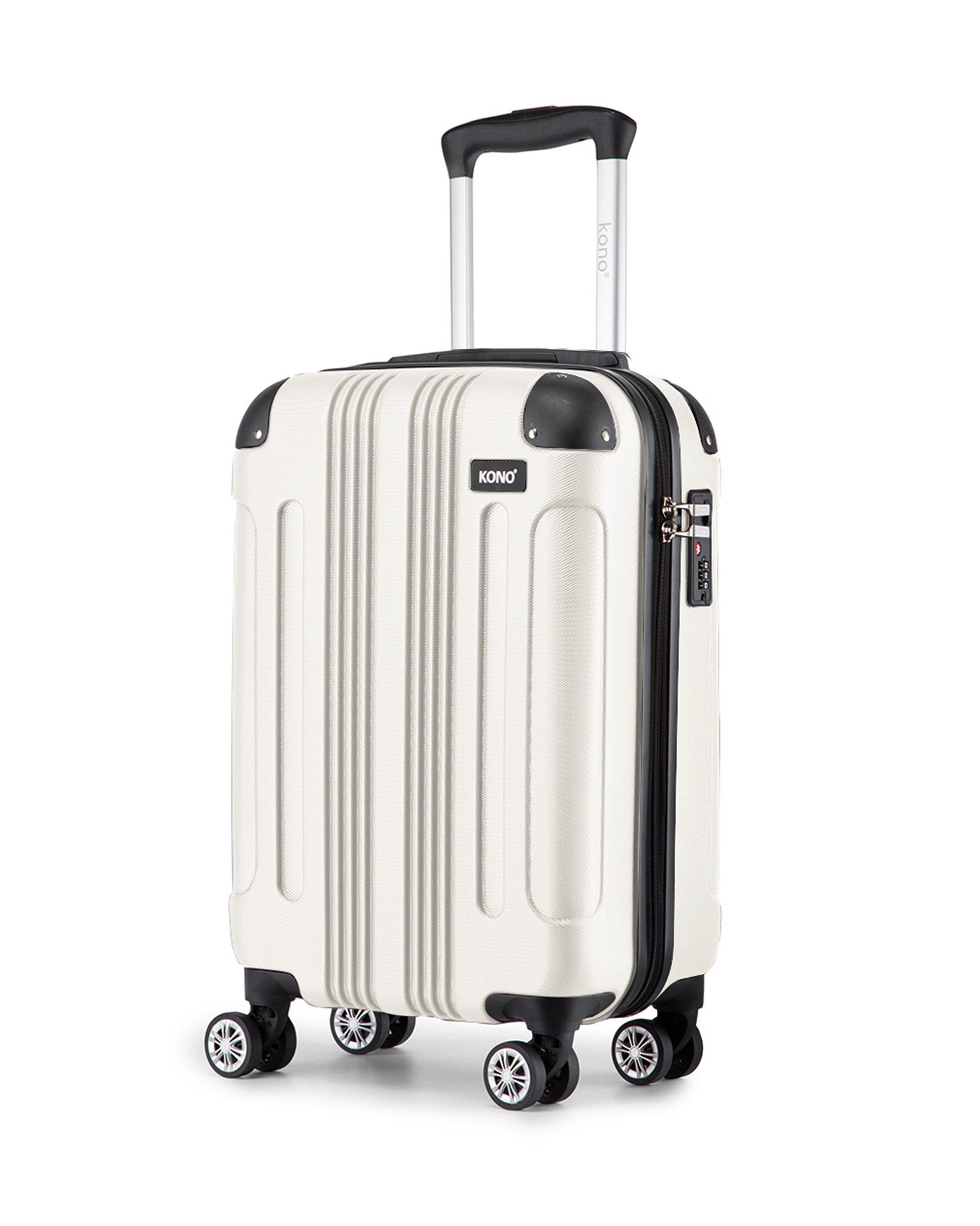 KONO Handgepäck-Trolley Panda-Design Hartschalen-Koffer mit 360°-Drehrollen