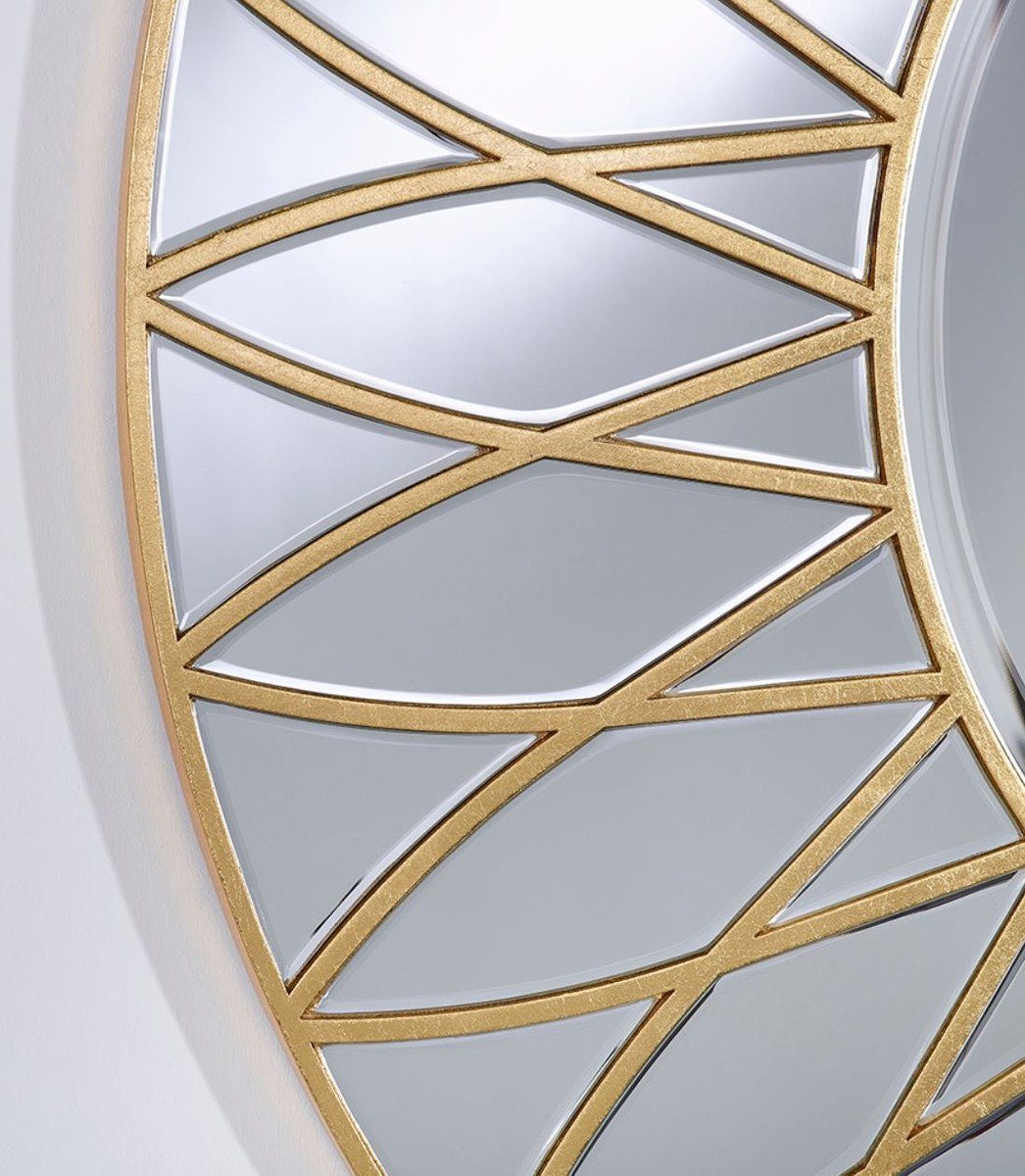 - Luxus Motiv Blütenblatt Padrino mit Gold Spiegel Casa cm Luxus 100 Ø Spiegel Qualität