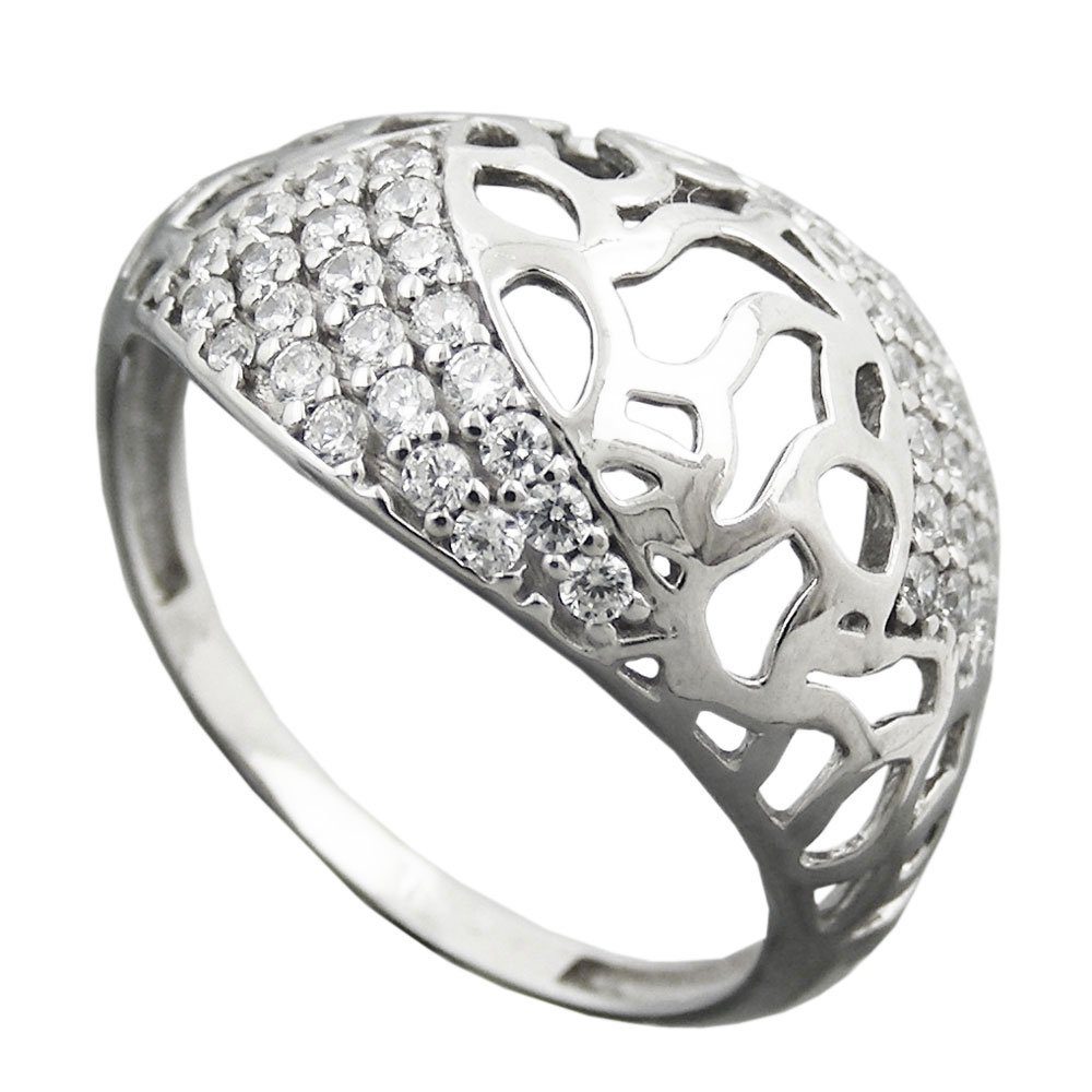 13mm 55 Silberring Zirkonias Gallay mit vielen glänzend Silber Ringgröße 925 Ring