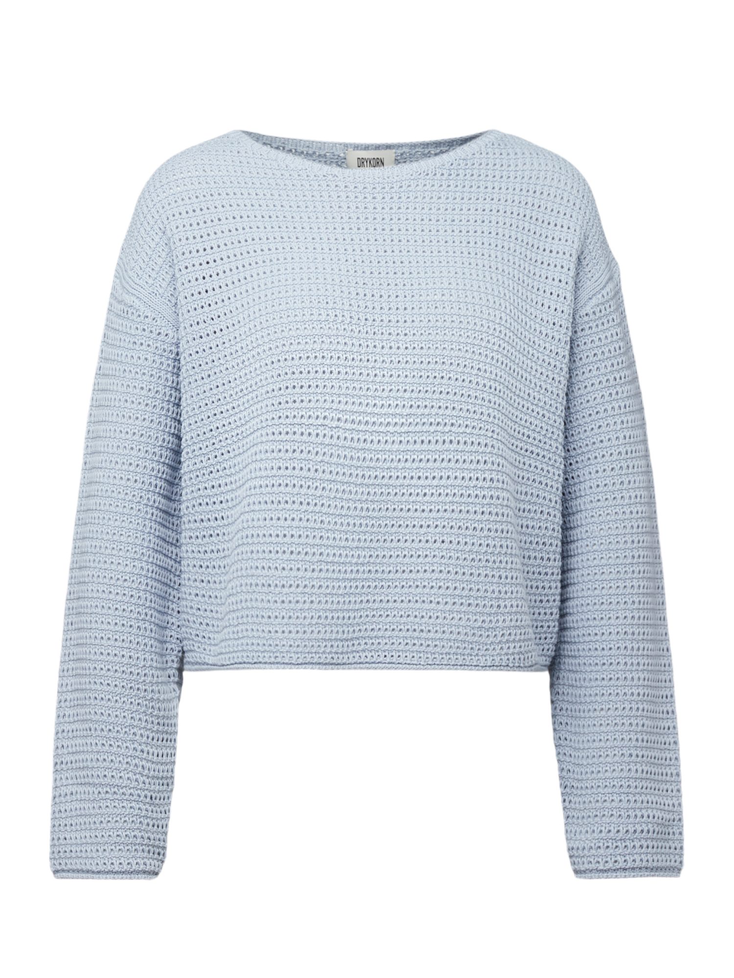 Drykorn Strickpullover blau,Casual,Baumwolle,Strukturiert,Rundhals,Lang,Regular Fit
