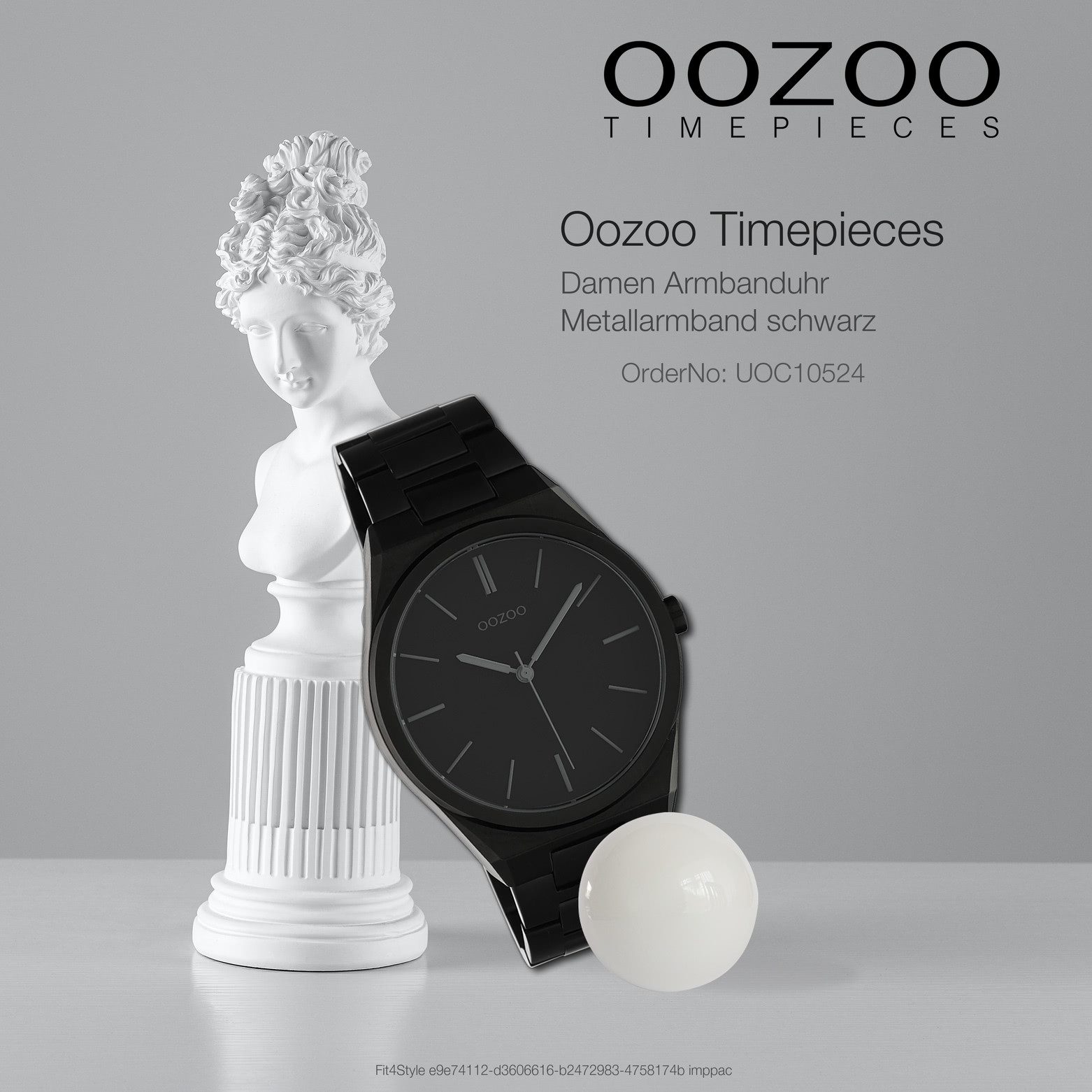 OOZOO Quarzuhr Oozoo Unisex Armbanduhr Timepieces Analog, (Analoguhr), Damen, Herrenuhr rund, groß (ca. 40mm), Metallarmband schwarz, Fashion