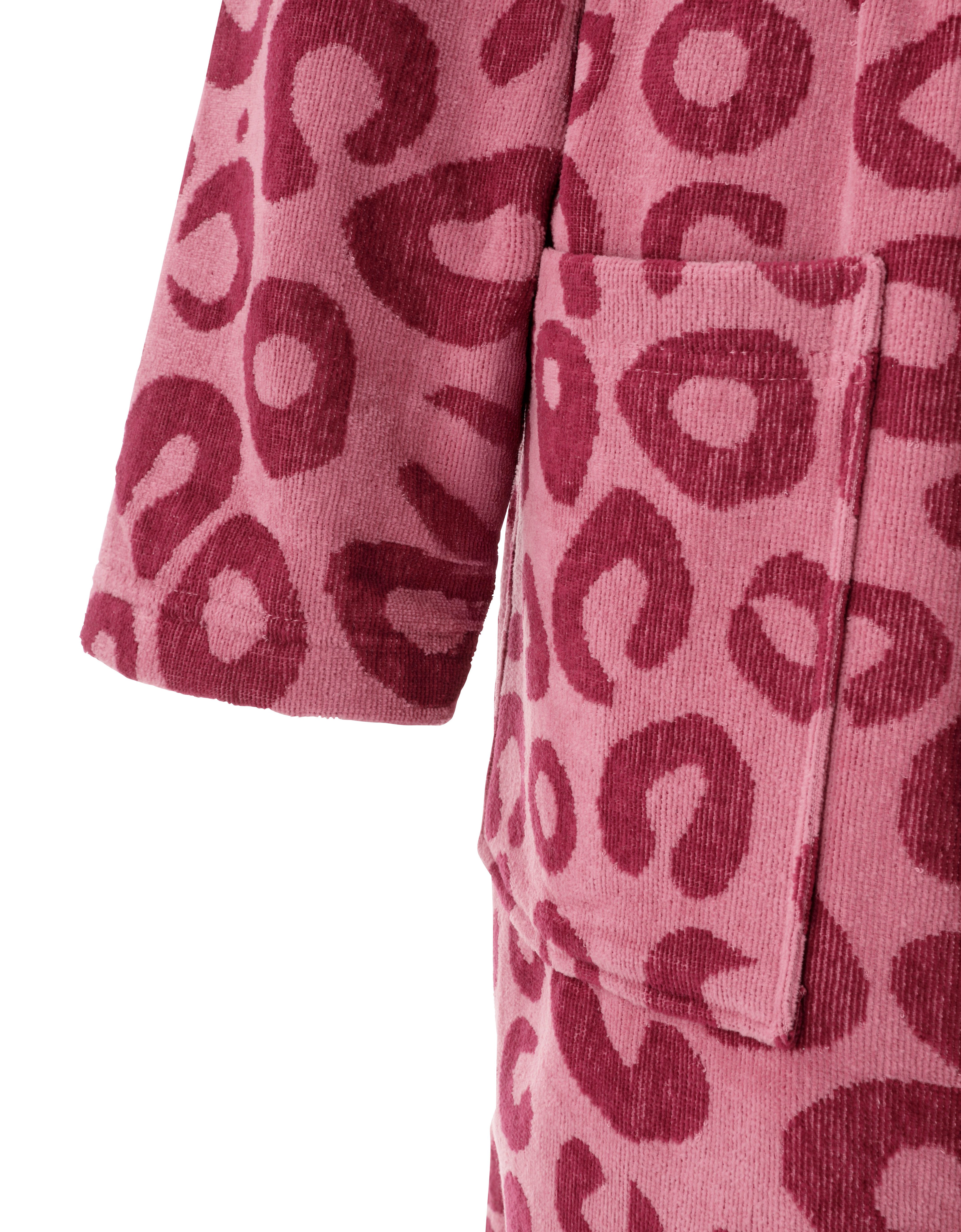 OTTO home Unisex-Bademantel Anna Leo, ideal für Sauna & Spa, Hotelbademantel, Morgenmantel, Langform, Walkfrottee, Kimono-Kragen, Gürtel, für Damen & Herren, mit Taschen, S-3XL, trendiger Animal Print