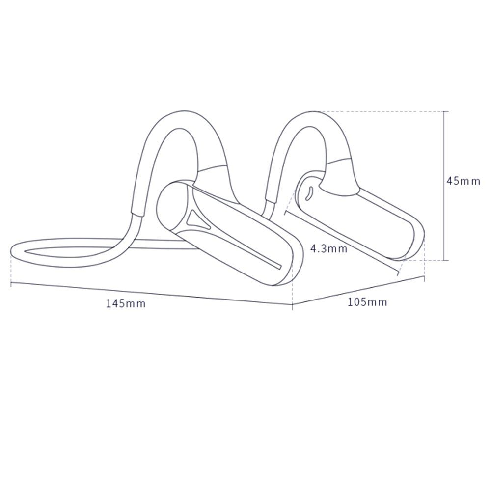 Headset-Kopfhörer Bluetooth-Headset Für Laufen adgfd Knochenschall Kopfhörer Kopfhörer Mit Knochenleitung Schweißfeste Laufkopfhörer Open-Ear Bluetooth 5.0 Wireless Kopfhörer Radfahren