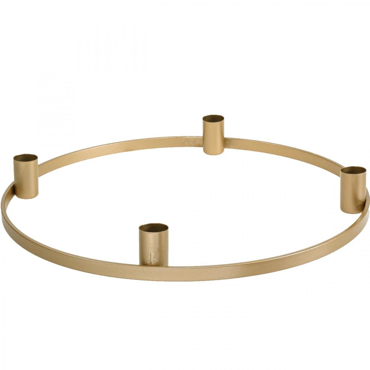 Viana Kerzenhalter Kerzenring Stabkerzenhalter Metall Mattgold günstig online kaufen