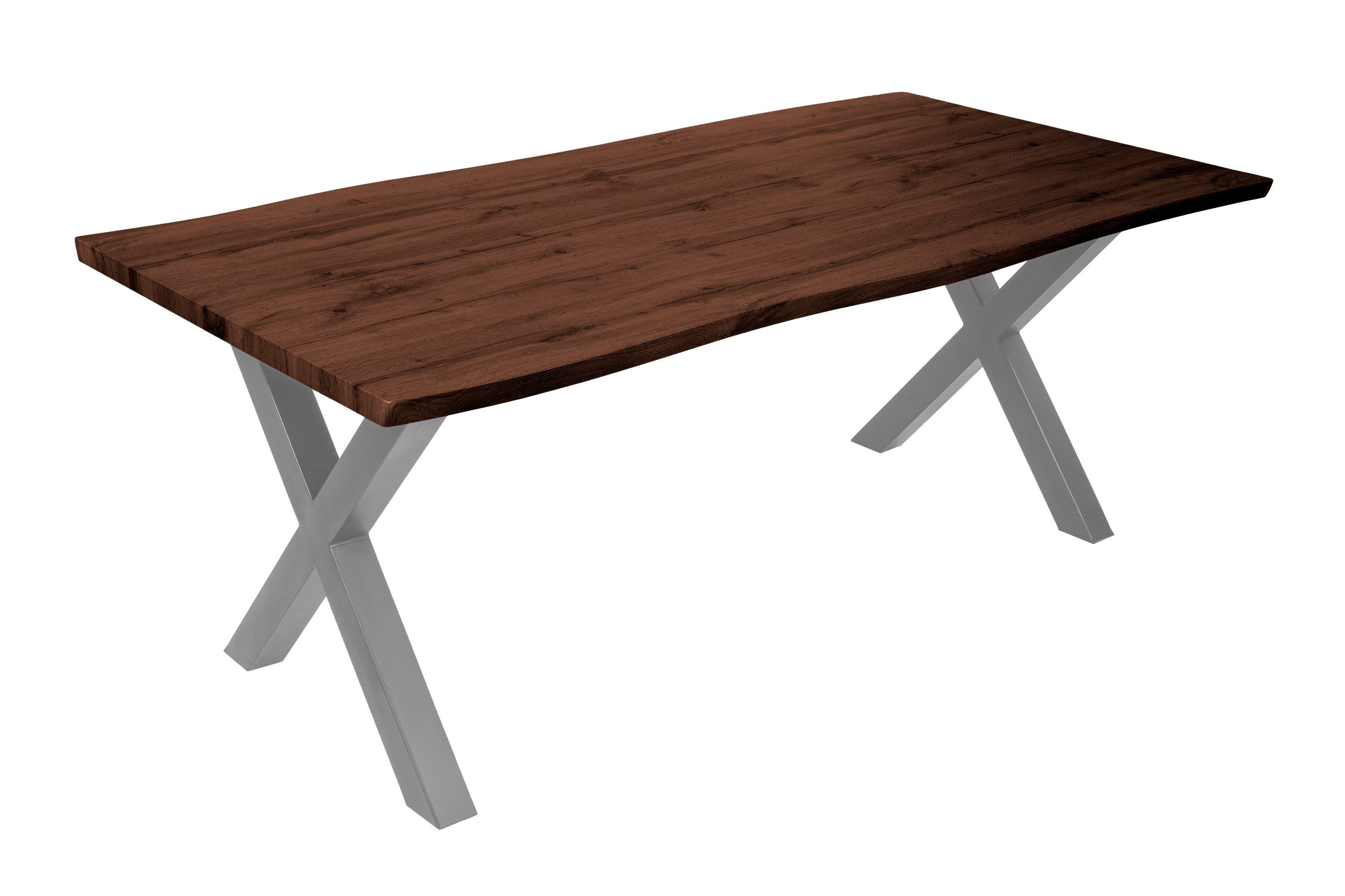 Loreno® Esstisch Josy, Nussbaumholz, Baumkante, MDF-Platte, günstig online kaufen