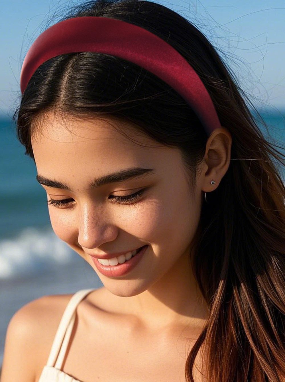 axy Haarreif Haarreif aus gepolstertem Seidenstoff in eleganten festlichen Farben, Vintage Damen Haarreifen Karneval Fasching Oktoberfest Brautjungfer