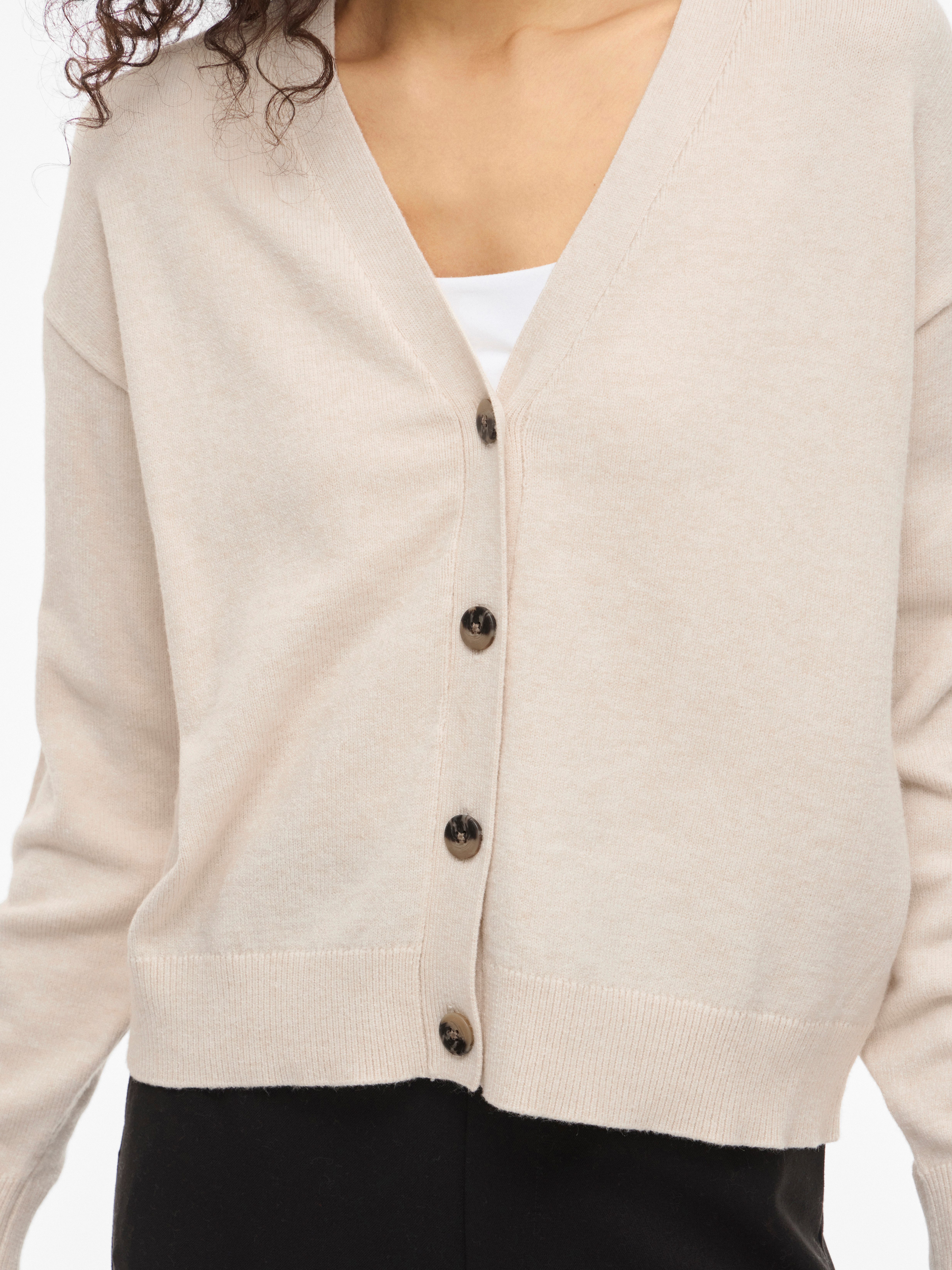 Vila Strickjacke VIRIL V-NECK KNIT CARDIGAN - NOOS Materialmix, regular fit