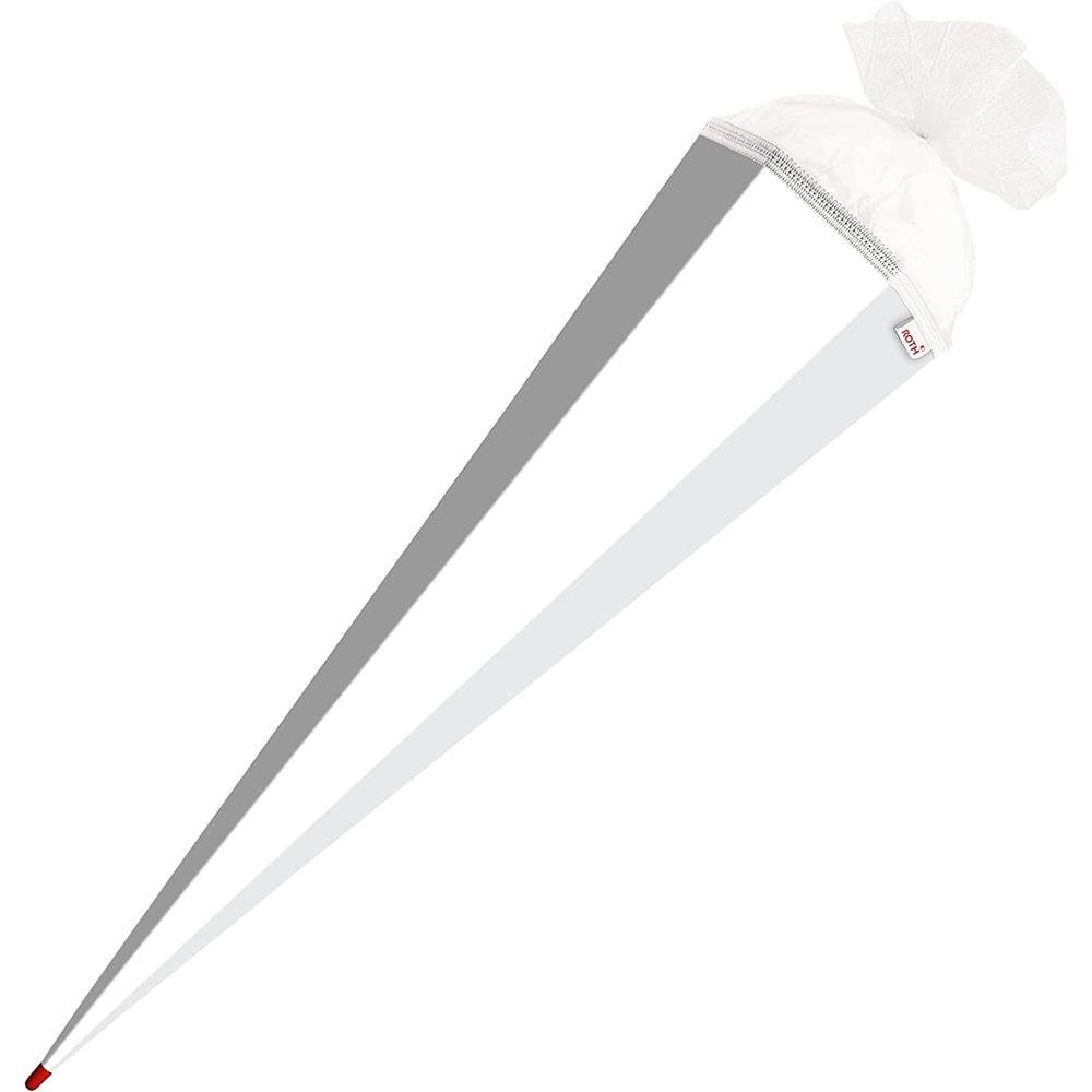 100 cm, mit XXL-Bastelschultüte Zuckertüte Weiß, Roth Tüllverschluss, Schultüte für Schulanfang eckig,