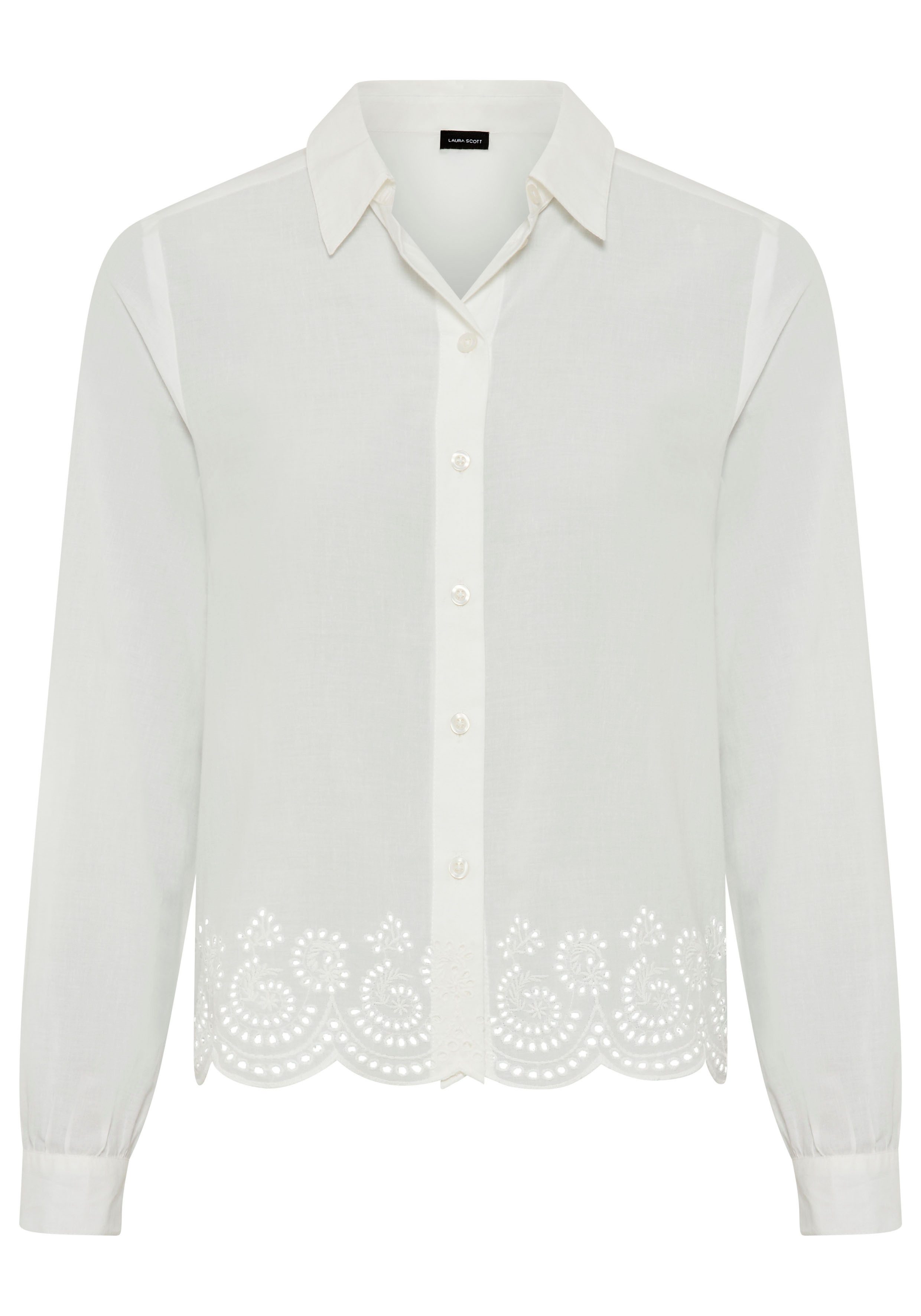 Laura Scott Hemdbluse unifarbene Bluse, mit Knöpfen, aus Baumwolle