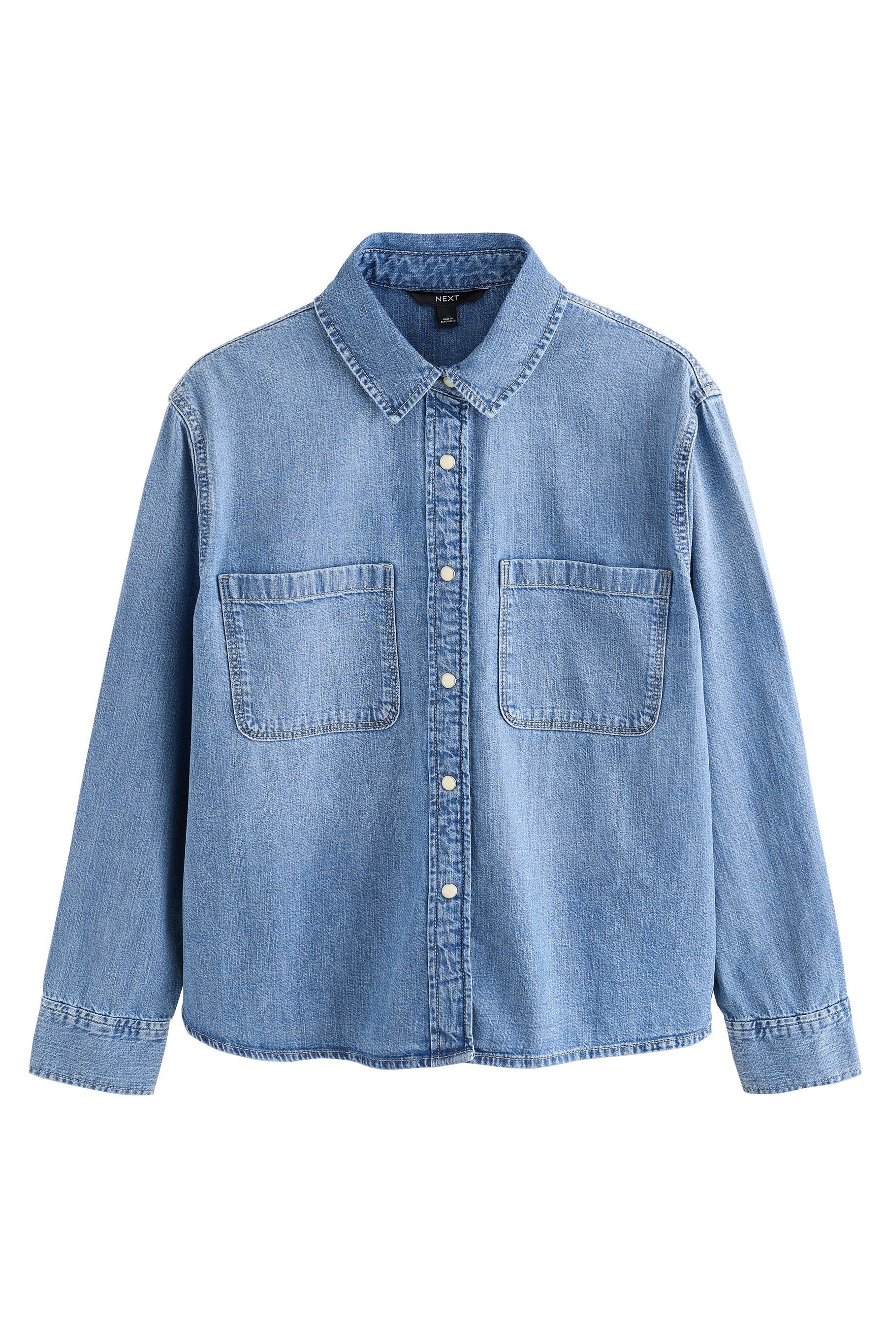 Next Langarmhemd Langärmeliges Denim-Hemd (1-tlg)