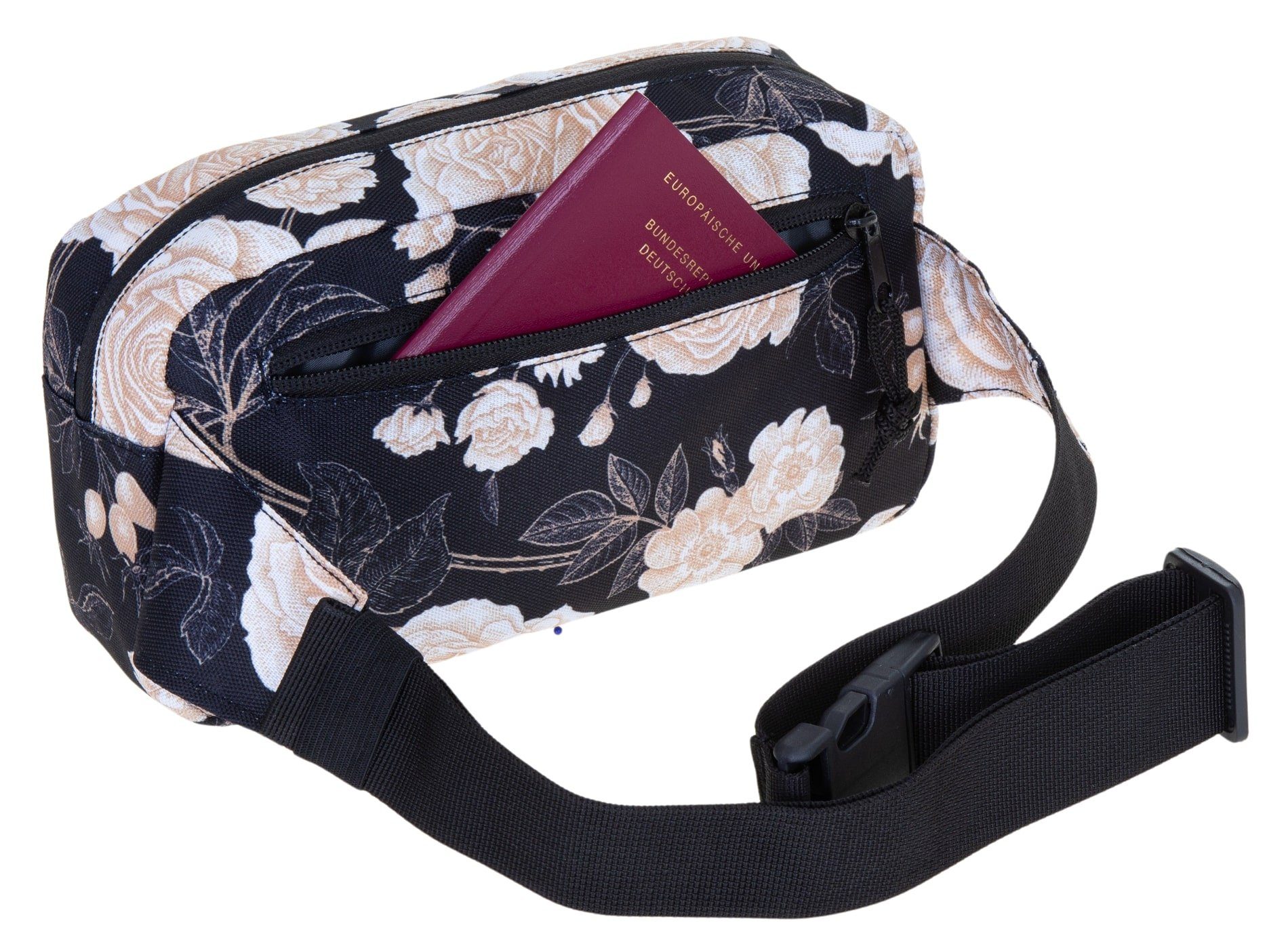 ELEPHANT Bauchtasche Damen Flower Hüfttasche Crossbag Elephant Travel Gürteltasche, Outdoor Tasche Gassi Wandern Bag Waist Bag Reise – Bild 4 von 5