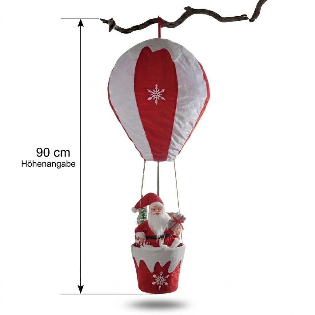 Home-trends24.de Weihnachtsmann großer Heissluftballon Santa Nikolaus Weihnachen Figur Deko Ø 40 (1 St)
