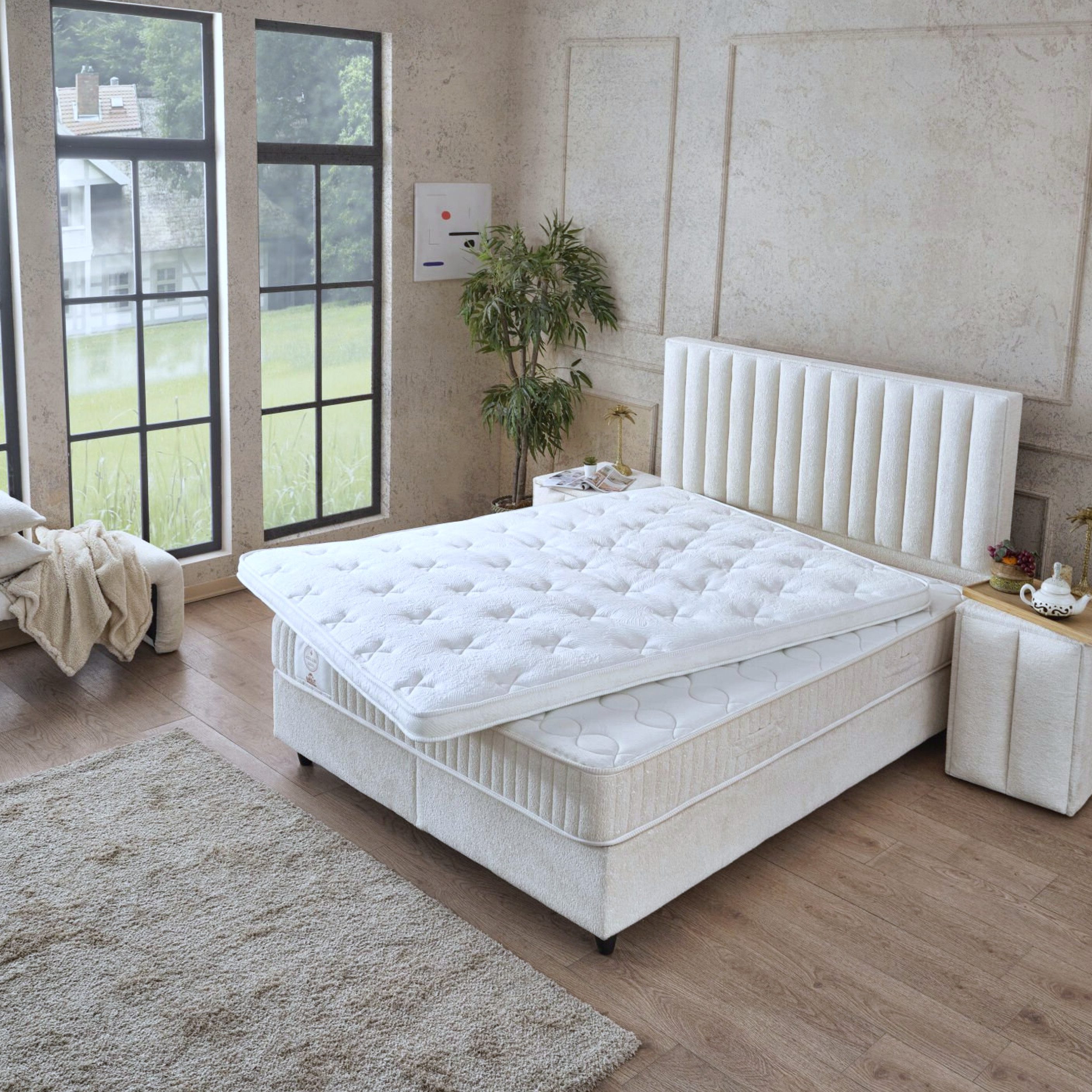 gowoll Boxspringbett mit Matratze Polsterbett Stauraumbett Betkasten inkl. Lieferung Beleza (Set, 2 Bettkästen, 1 Matratze, 1 Kopfteil (Nachttisch optional), in – Bild 3 von 5